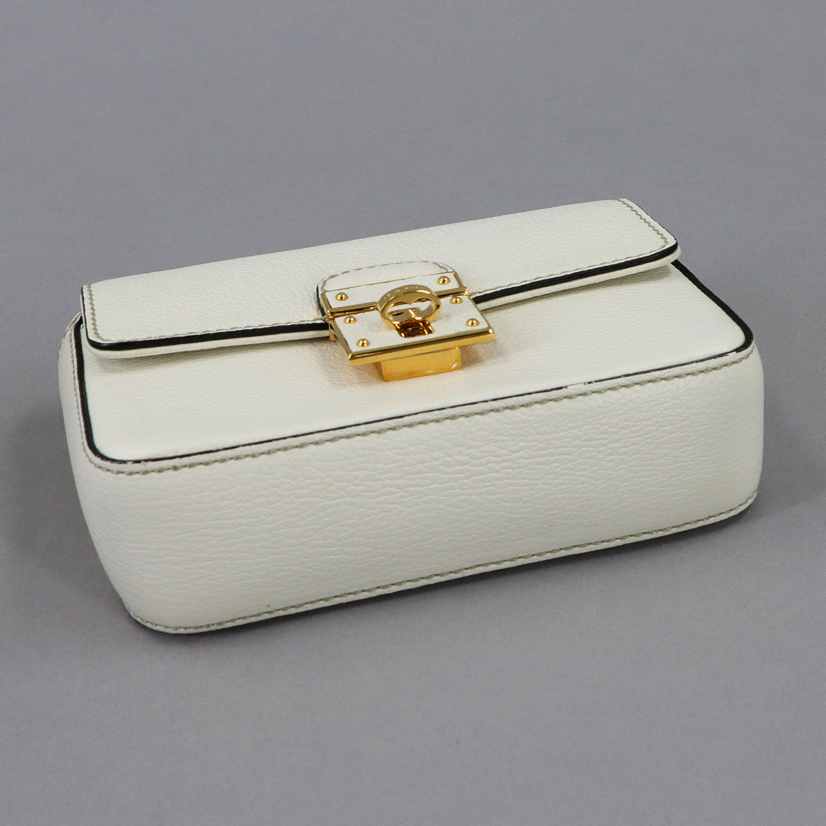 Rosalia Mini Top Handle Hand Shoulder Bag Leather White