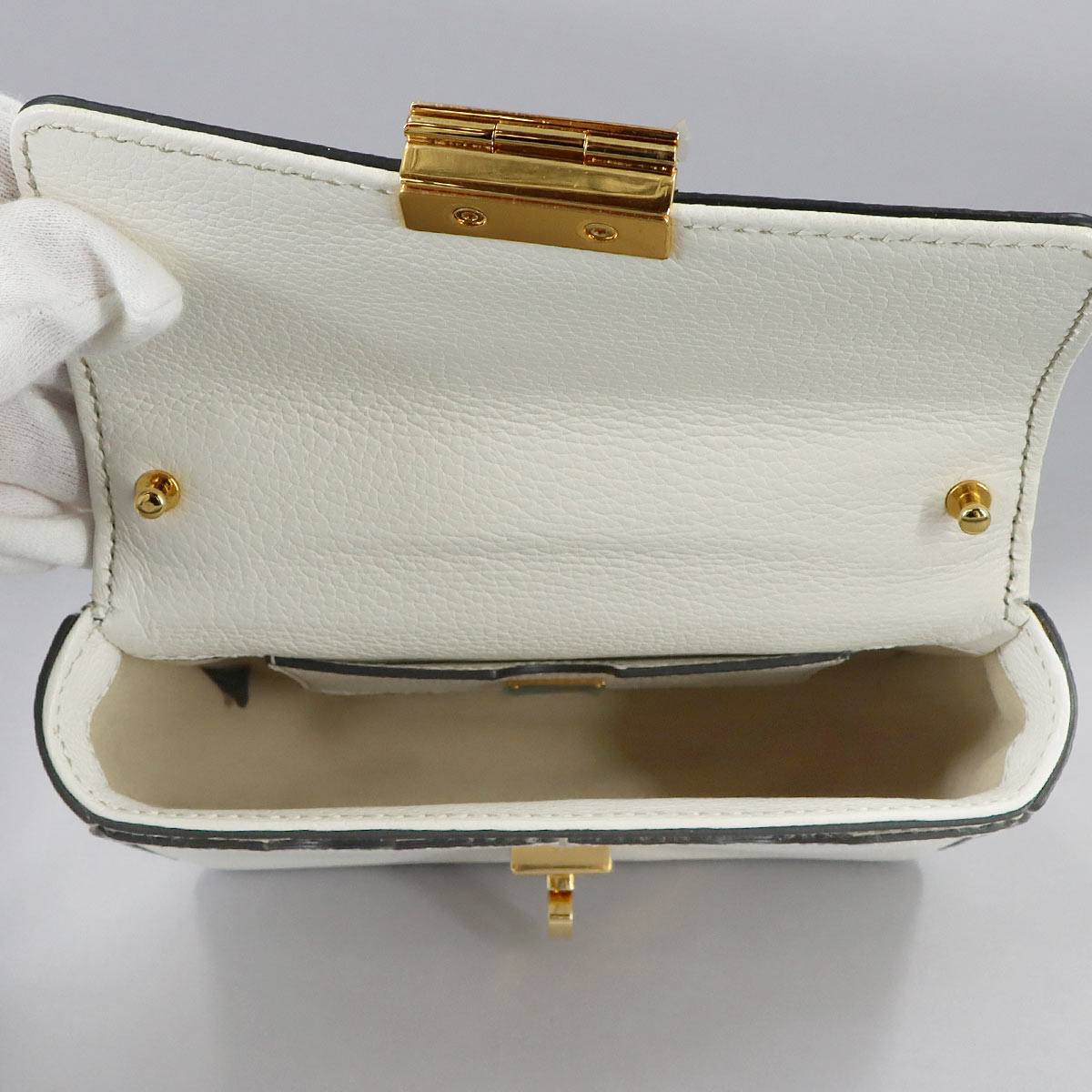 Rosalia Mini Top Handle Hand Shoulder Bag Leather White