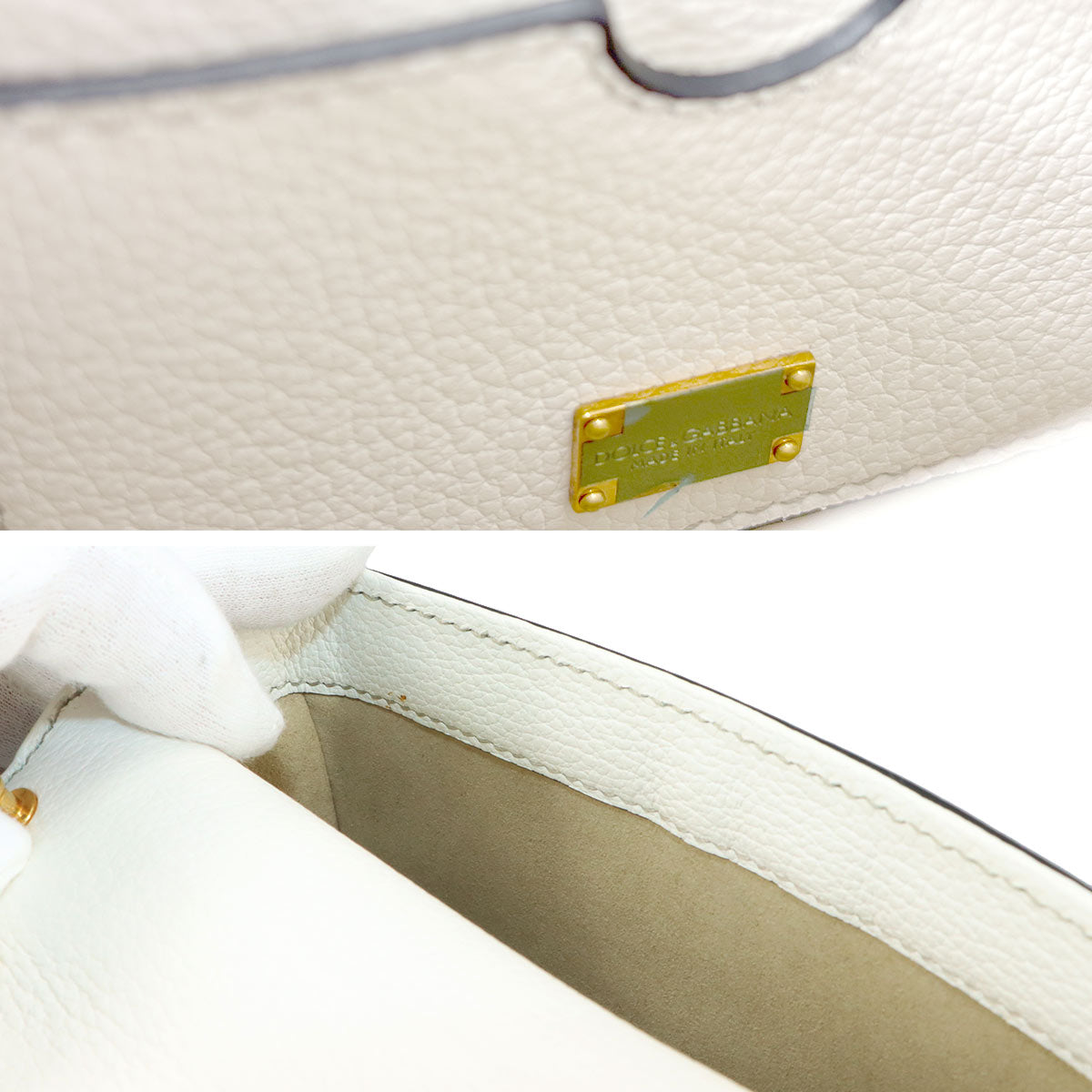 Rosalia Mini Top Handle Hand Shoulder Bag Leather White