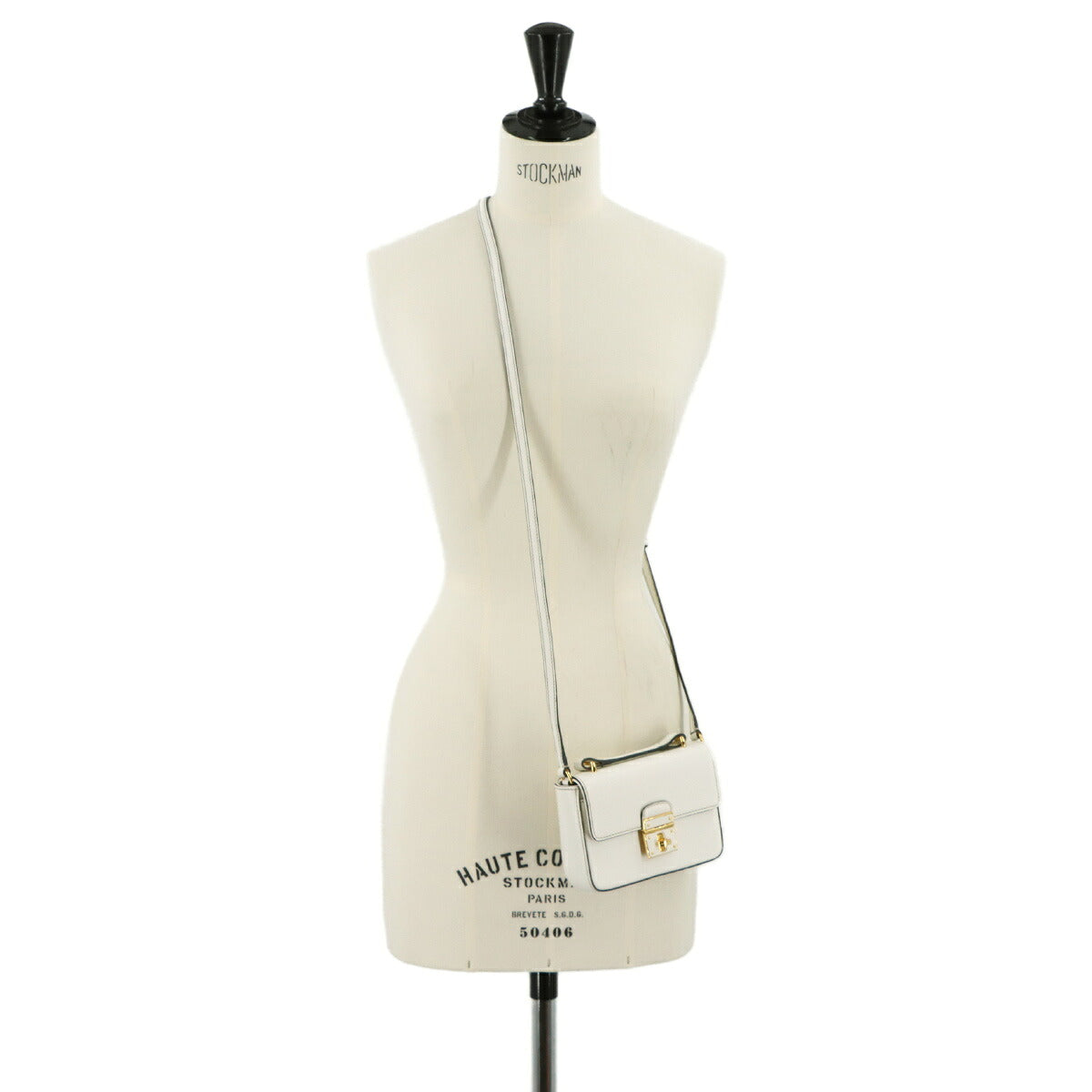 Rosalia Mini Top Handle Hand Shoulder Bag Leather White