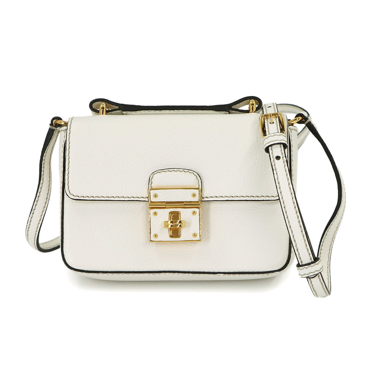 Rosalia Mini Top Handle Hand Shoulder Bag Leather White