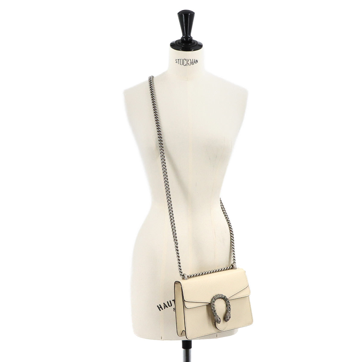 Dionysus Chain Shoulder Bag Leather White 421970