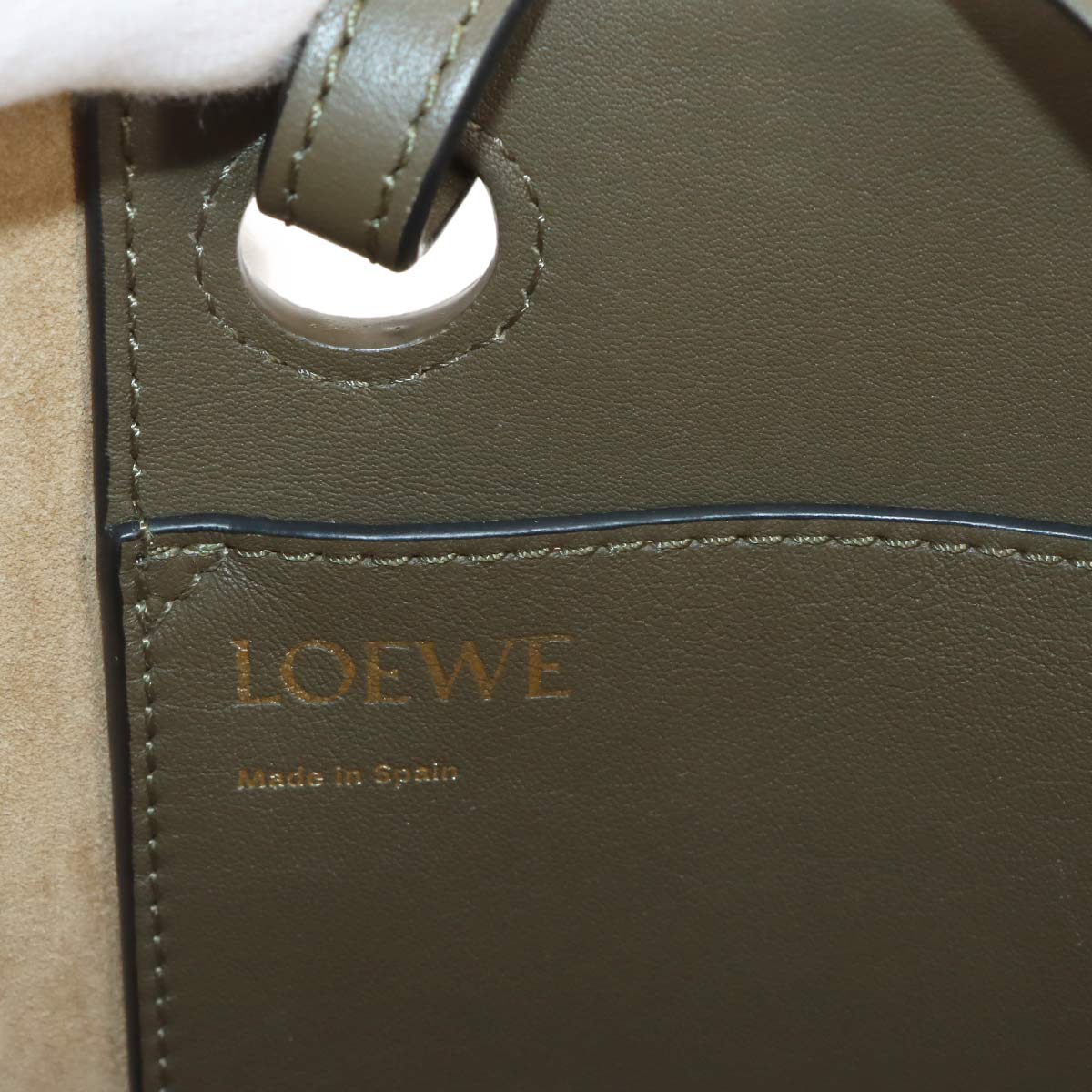 Anagram Mini Tote Shouder Bag Leather Khaki Purse