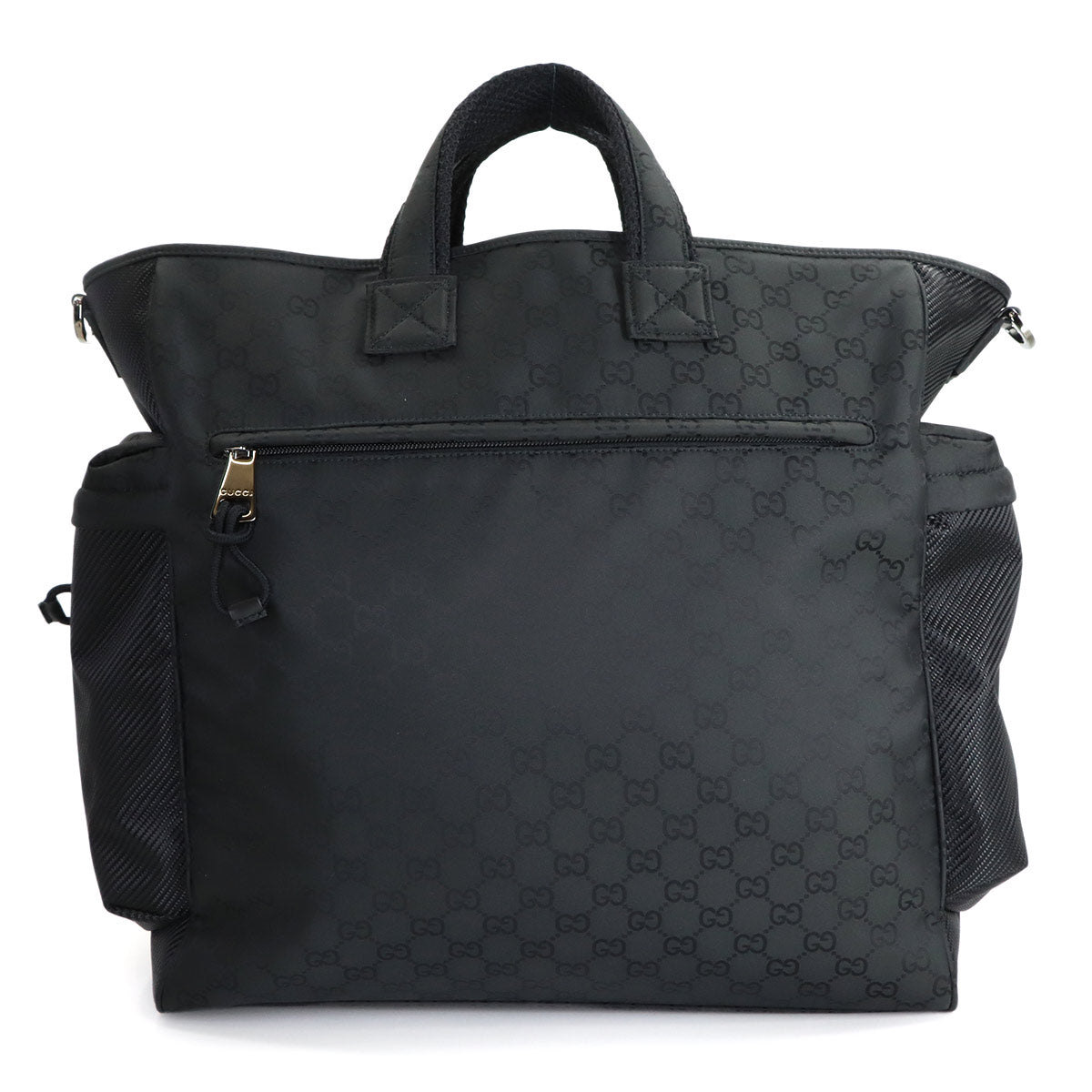 GG Nylon Tote Bag Leather Black 449178 Purse