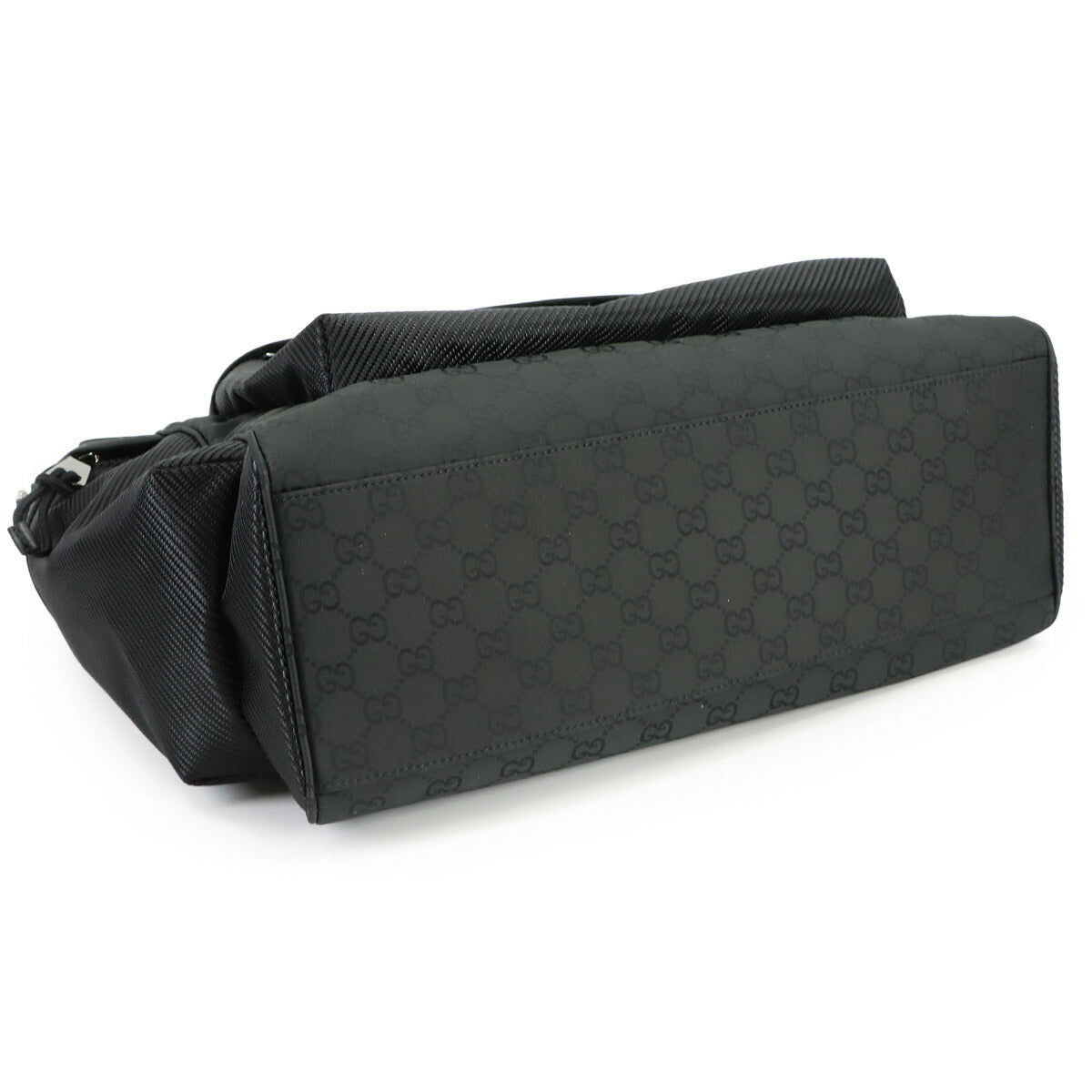GG Nylon Tote Bag Leather Black 449178 Purse