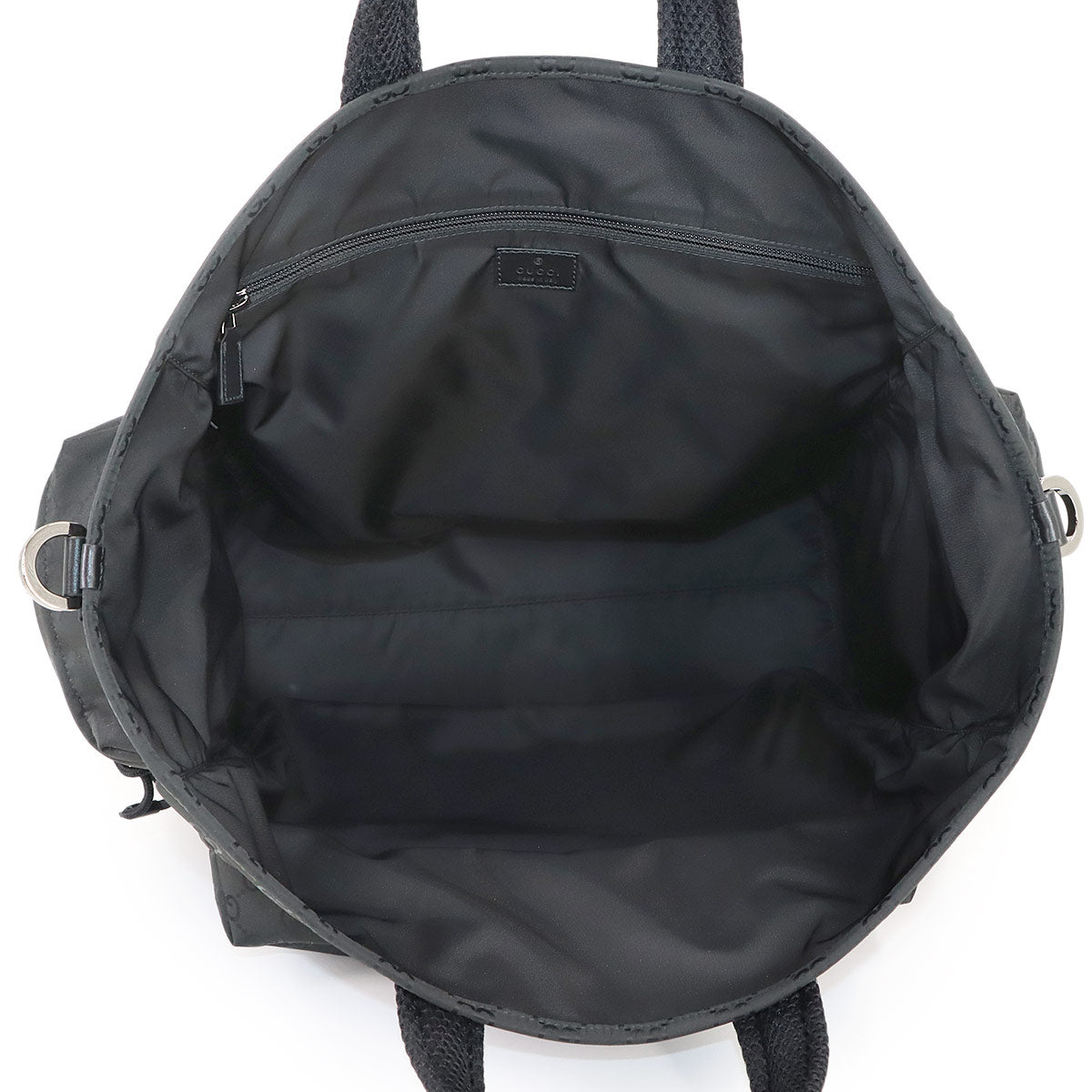 GG Nylon Tote Bag Leather Black 449178 Purse