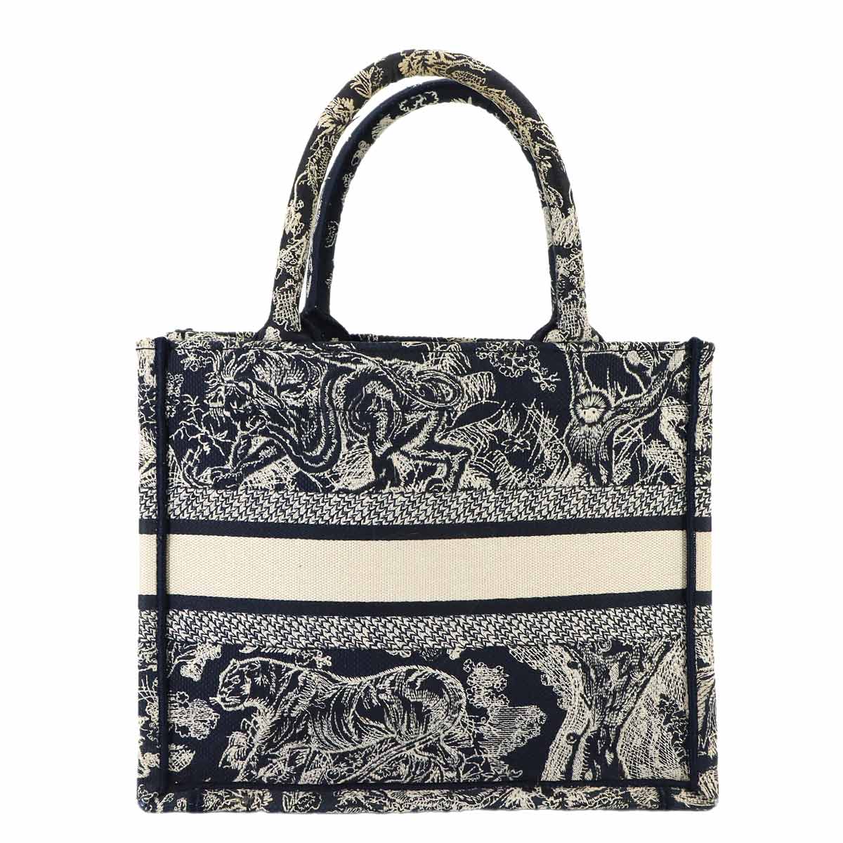 Toile De Jouy Reverse Book Tote Small Bag Canvas