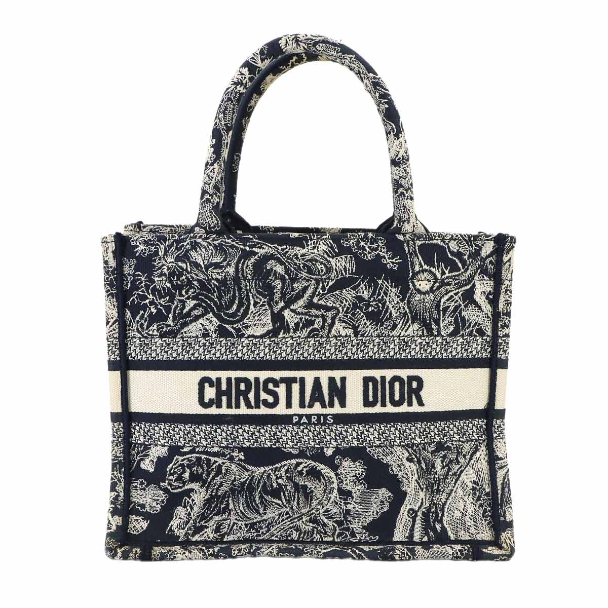 Toile De Jouy Reverse Book Tote Small Bag Canvas