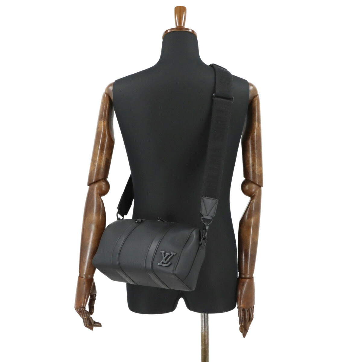City Keepall Shoulder Bag Leather Black M59255 Purse