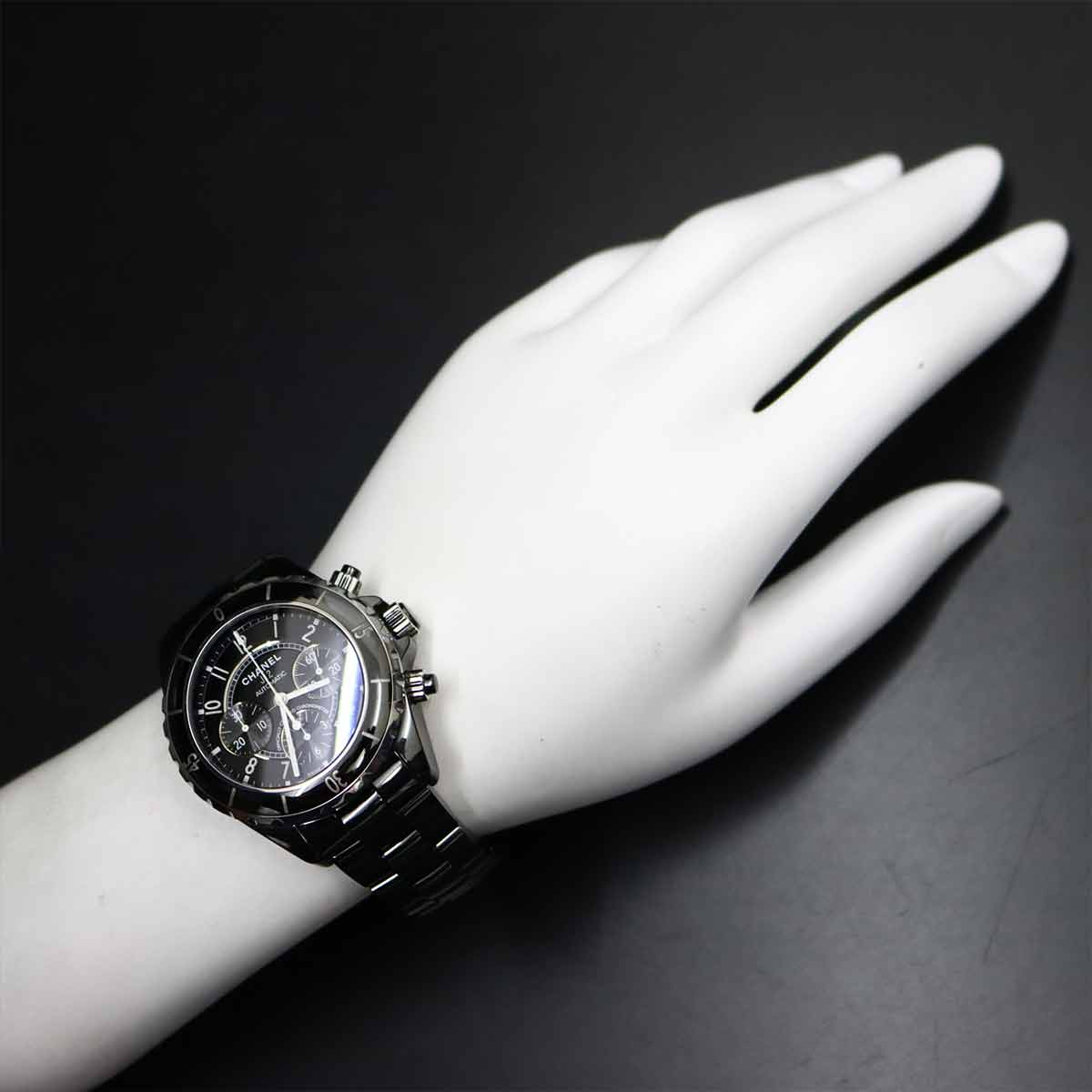 J12 41mm Chronograph H0940 Date Automatic Black Dial Mens