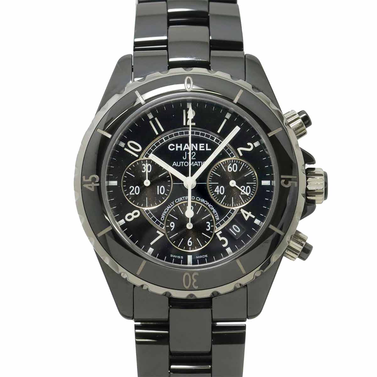 J12 41mm Chronograph H0940 Date Automatic Black Dial Mens