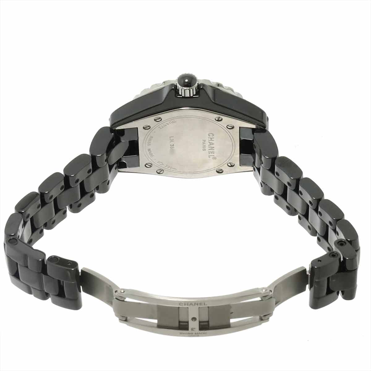 J12 33mm H0949 Diamond bezel Ceramic Date Black Dial Ladies