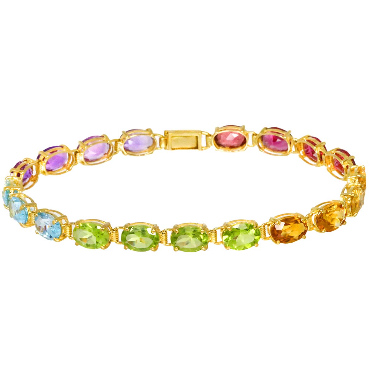Multi-Stone Bracelet 18K K18 YG Yellow Gold 750