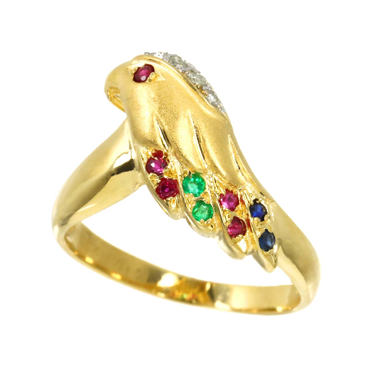 Multi Stone 1.50ct Diamond 0.24ct Ring 18K YG 750 Size6(US)