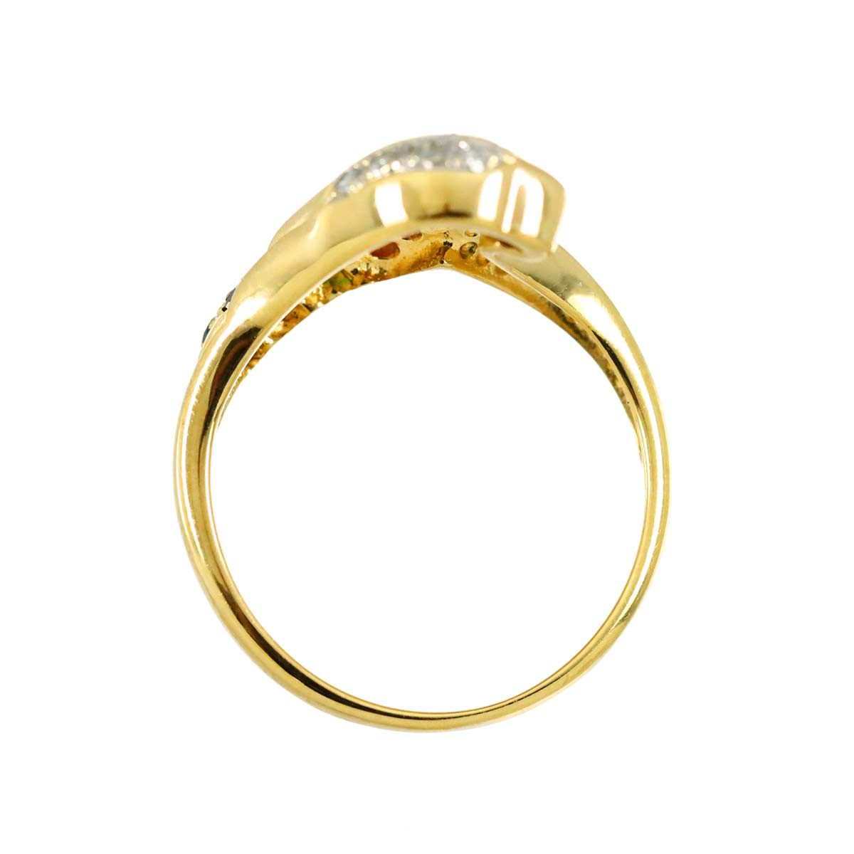 Multi Stone 1.50ct Diamond 0.24ct Ring 18K YG 750 Size6(US)