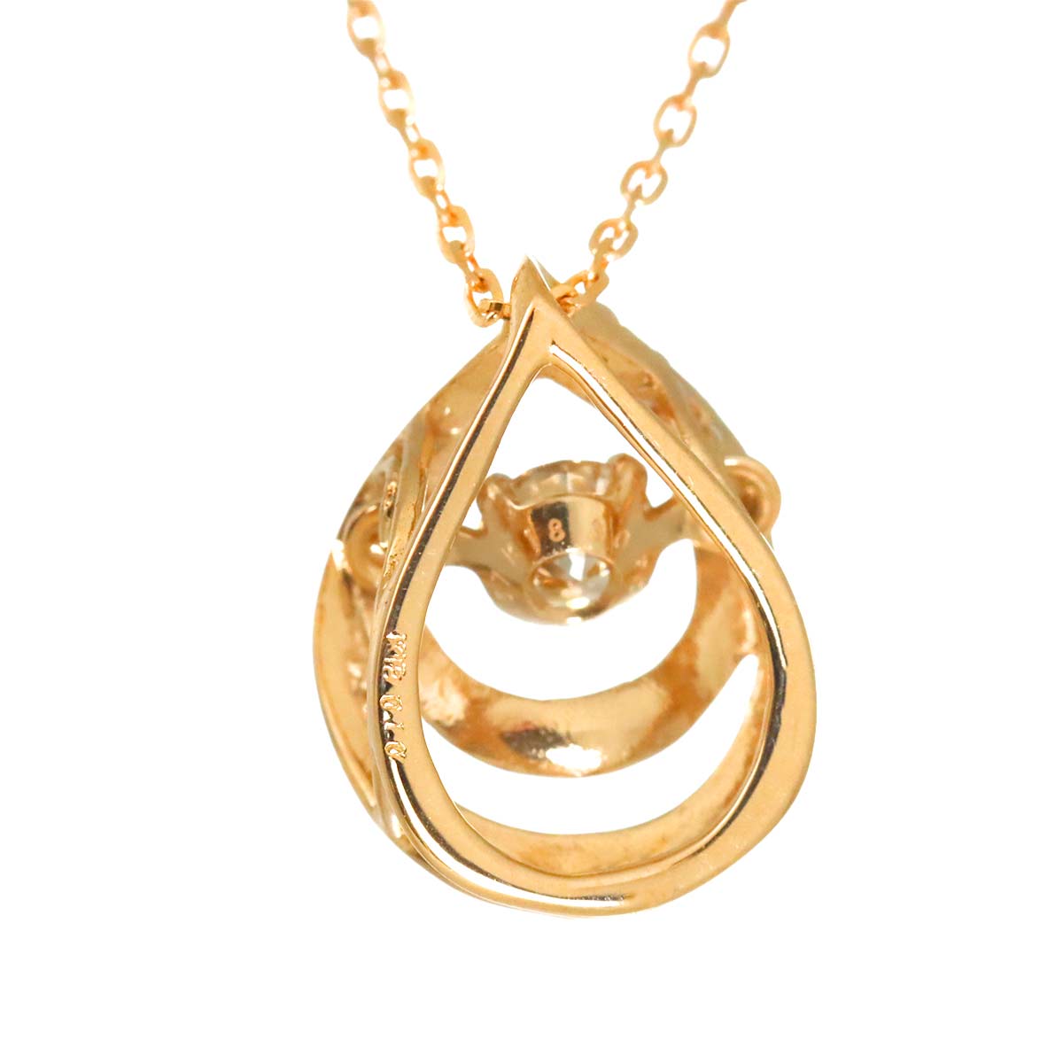 Diamond 0.10ct Necklace 18K K18 PG Pink Gold