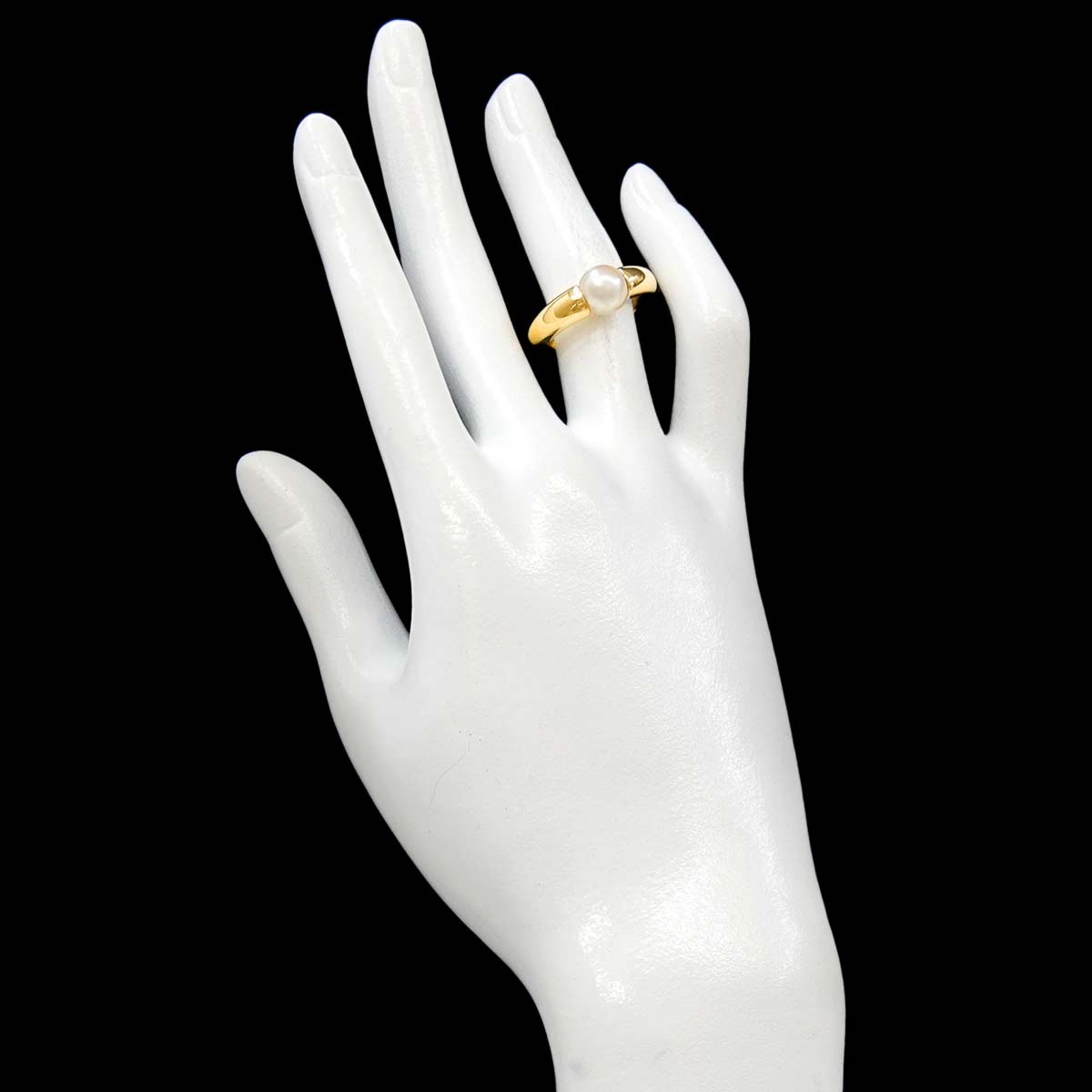 Akoya Pearl 7.9mm Ring 18K Yellow Gold 750 size51 5.5-5.75(US)