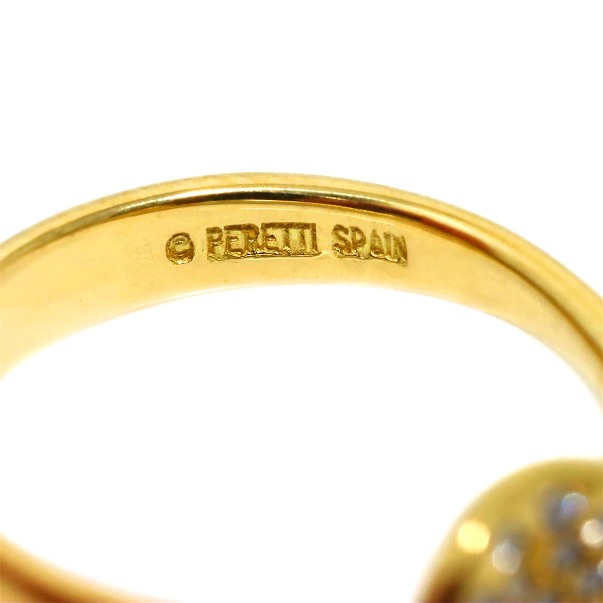 Bean Diamond Ring 18K YG 750 Size4.75-5(US)
