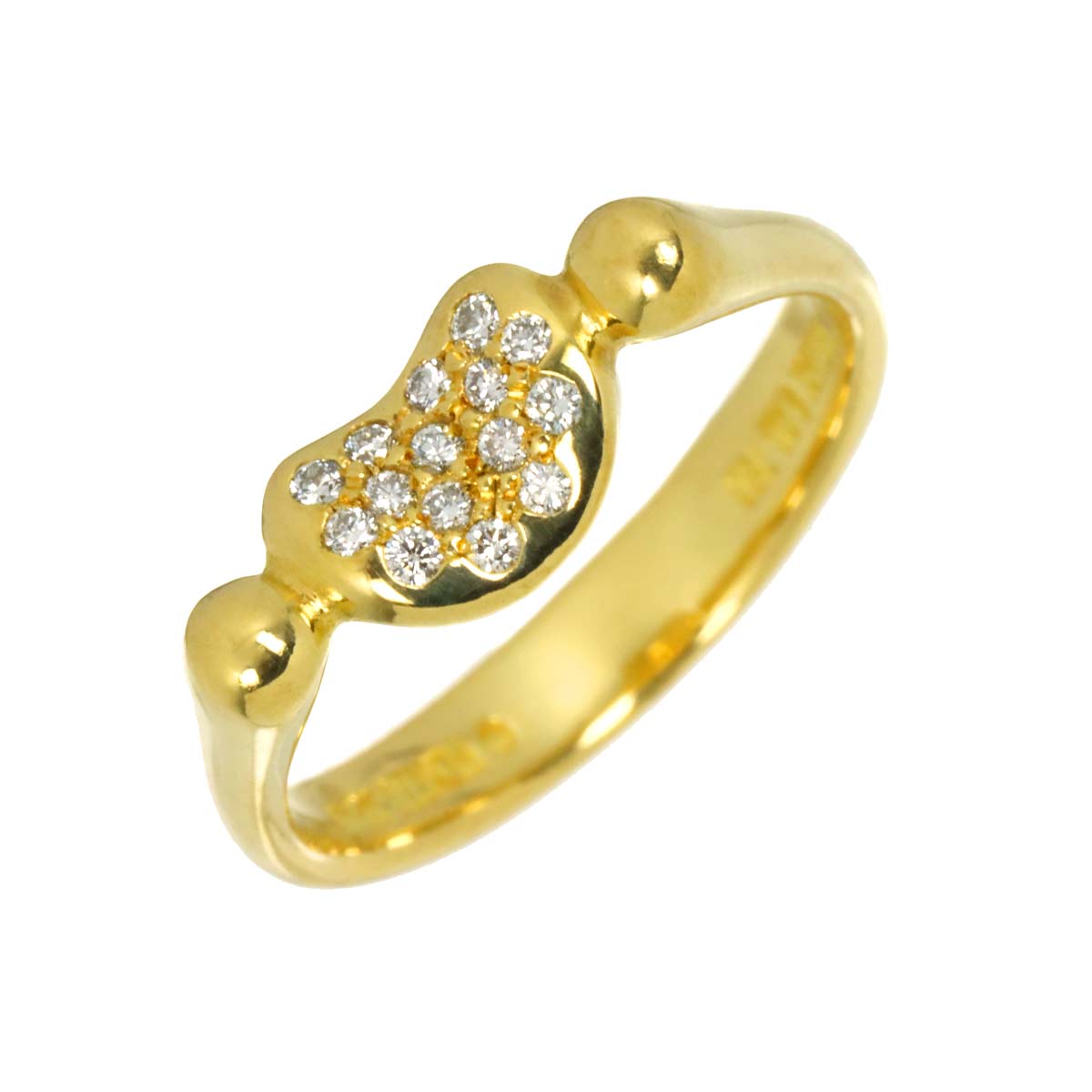 Bean Diamond Ring 18K YG 750 Size4.75-5(US)
