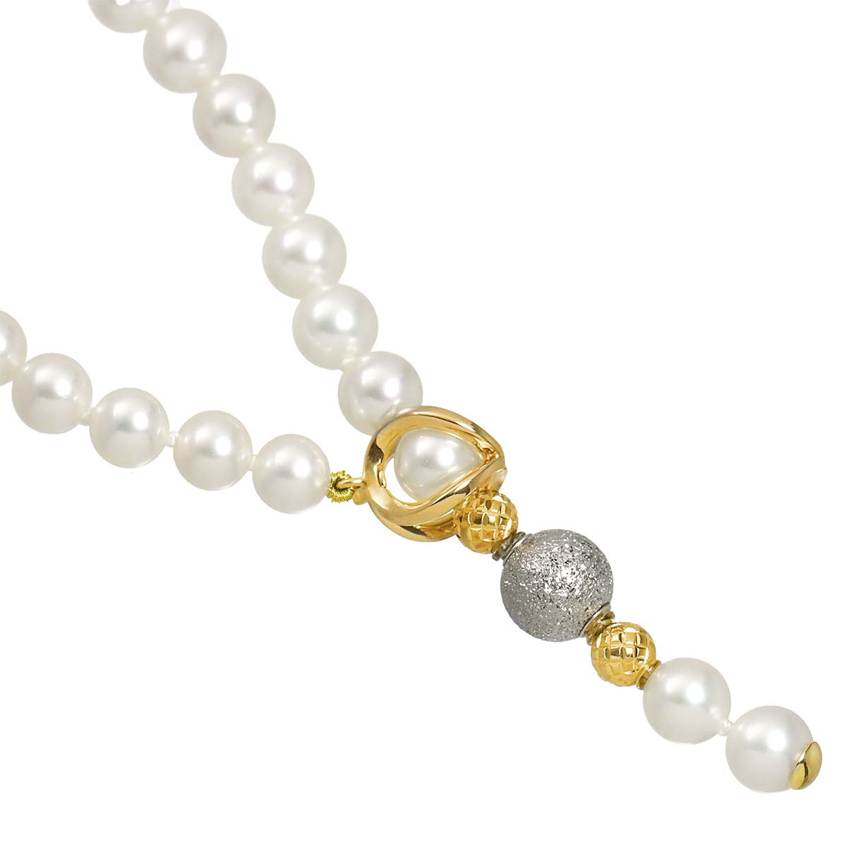 Akoya Pearl 5.4-5.0mm Necklace 18K YG WG 750
