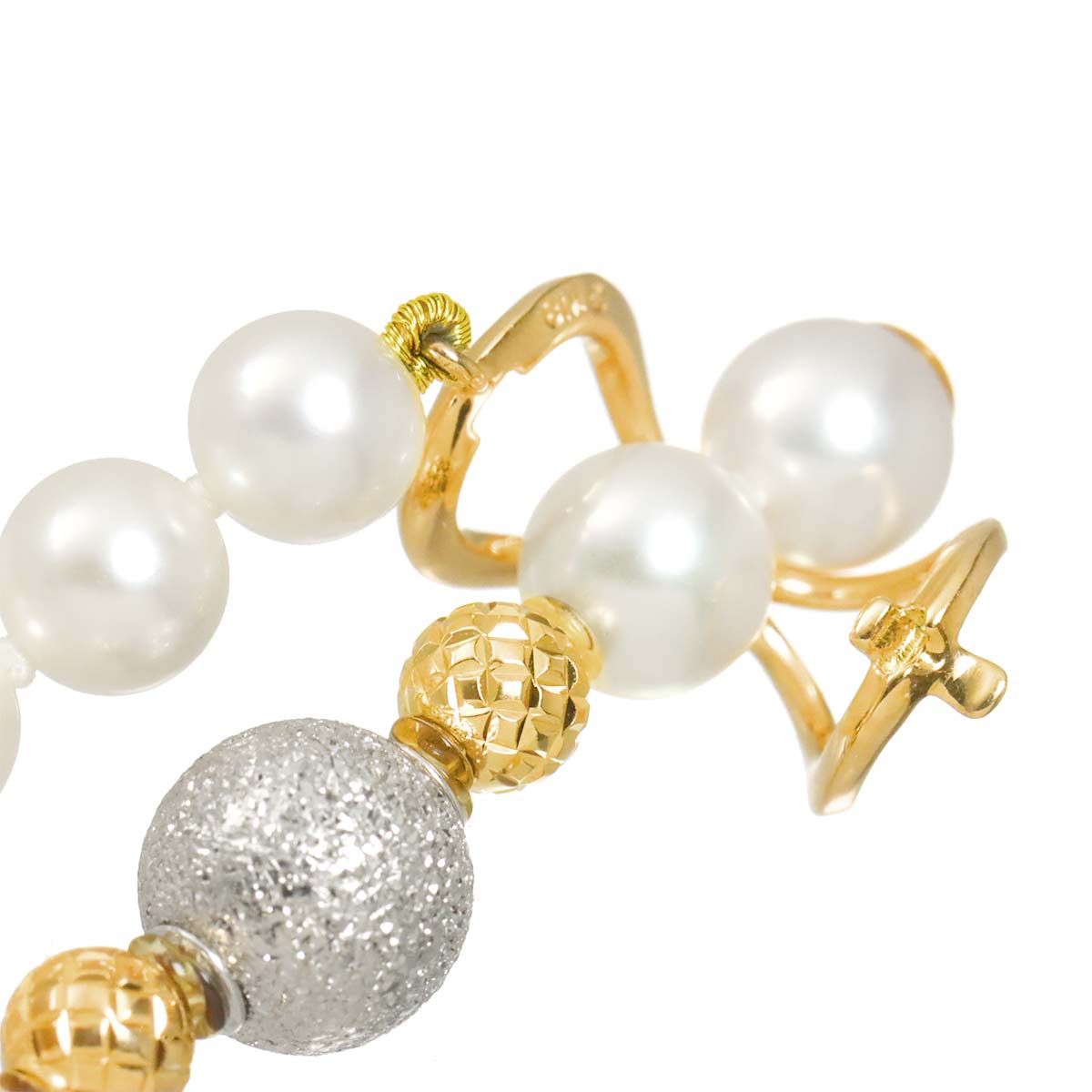 Akoya Pearl 5.4-5.0mm Necklace 18K YG WG 750