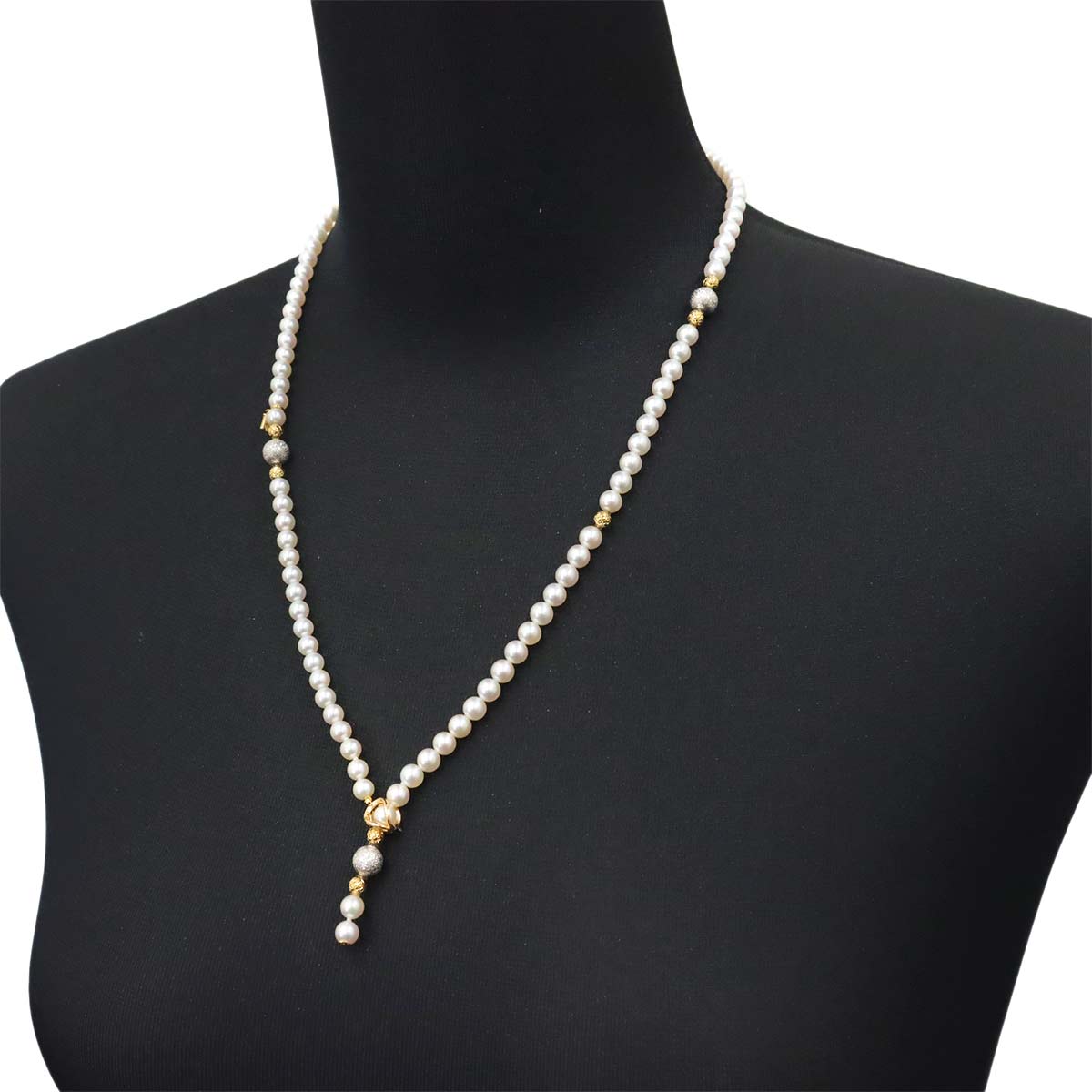 Akoya Pearl 5.4-5.0mm Necklace 18K YG WG 750
