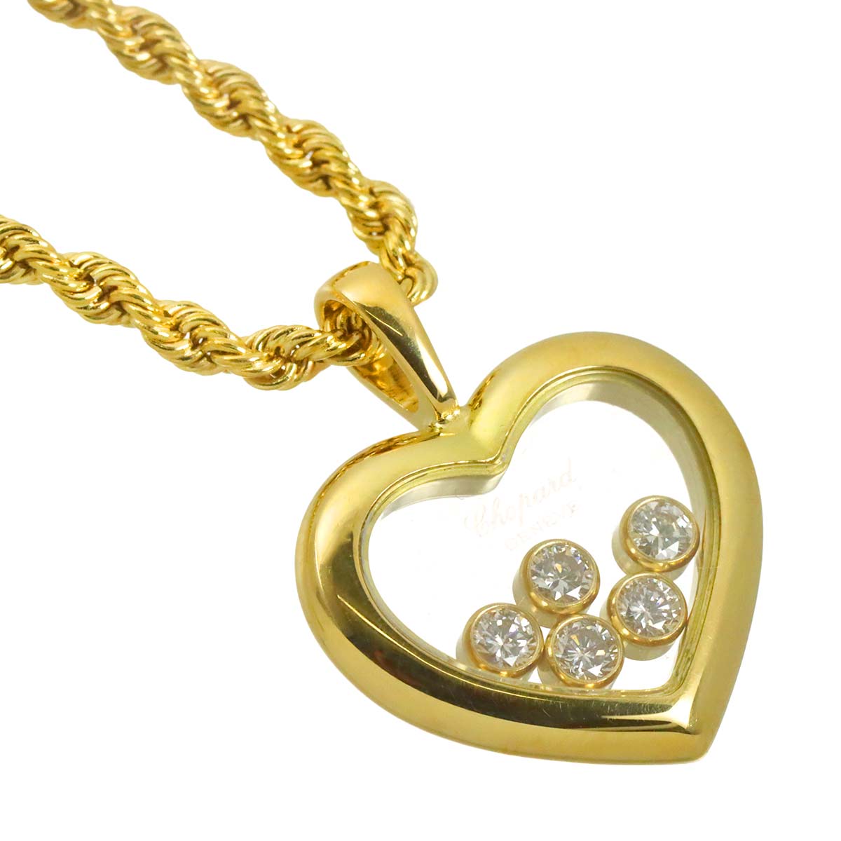 Happy Diamond Heart Necklace 18K Yellow Gold 750