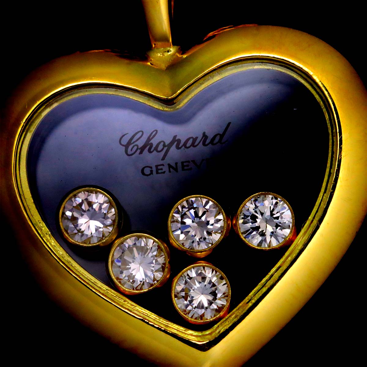 Happy Diamond Heart Necklace 18K Yellow Gold 750