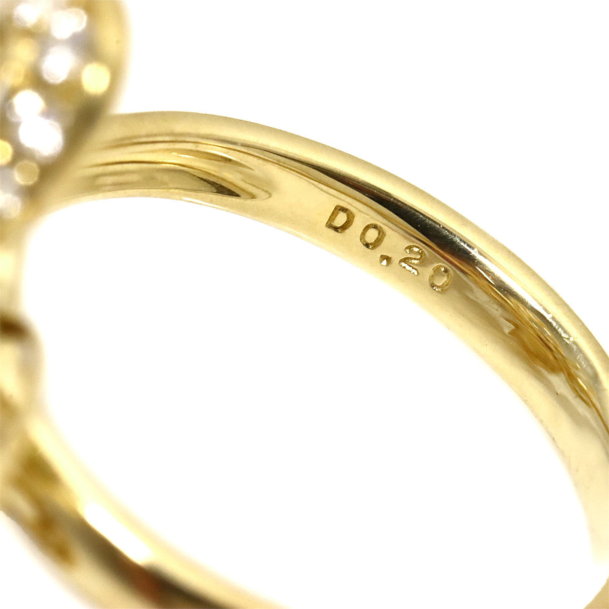 Citrine Diamond 0.20ct Multi Stone Ring 18K YG Size4.75-5(US)
