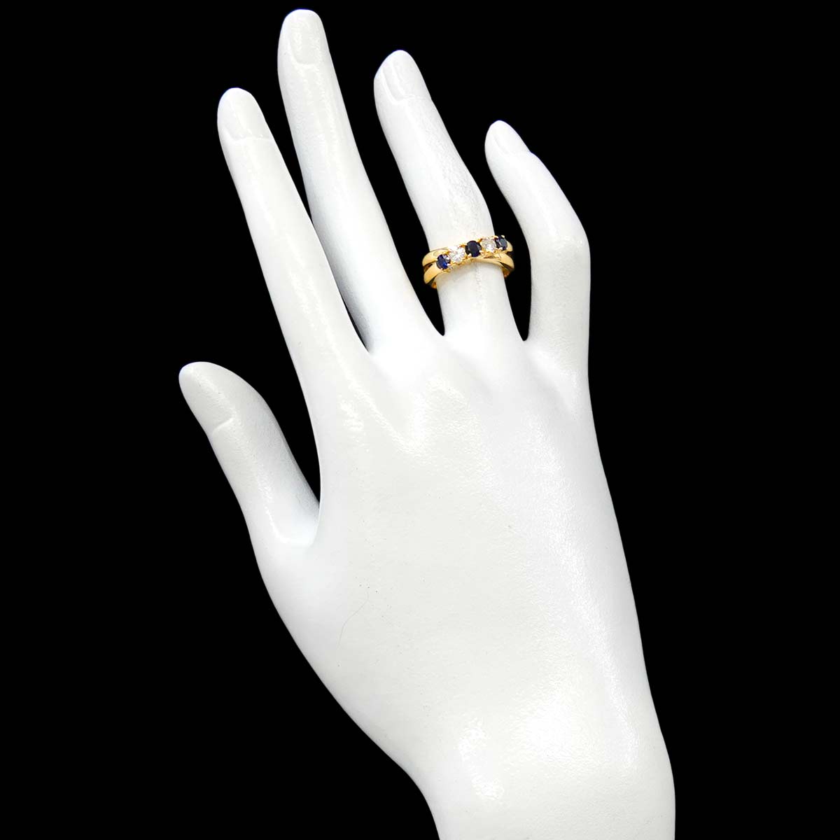 Sapphire 0.47ct Diamond 0.24ct Ring 18K YG 750 size5.25(US)