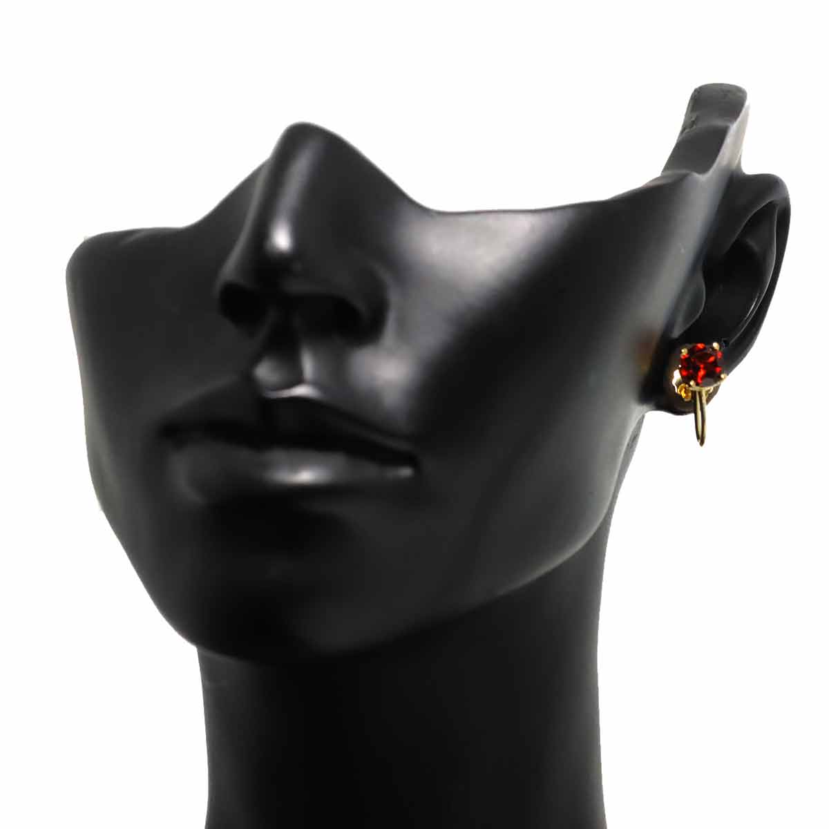 Garnet Earrings 18K 14K Yellow Gold 750 585