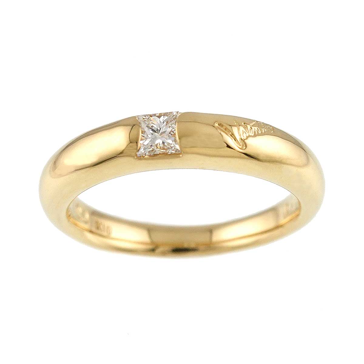 Diamond 0.18ct Ring 18K Yellow Gold 750 Size5.5-5.75(US)
