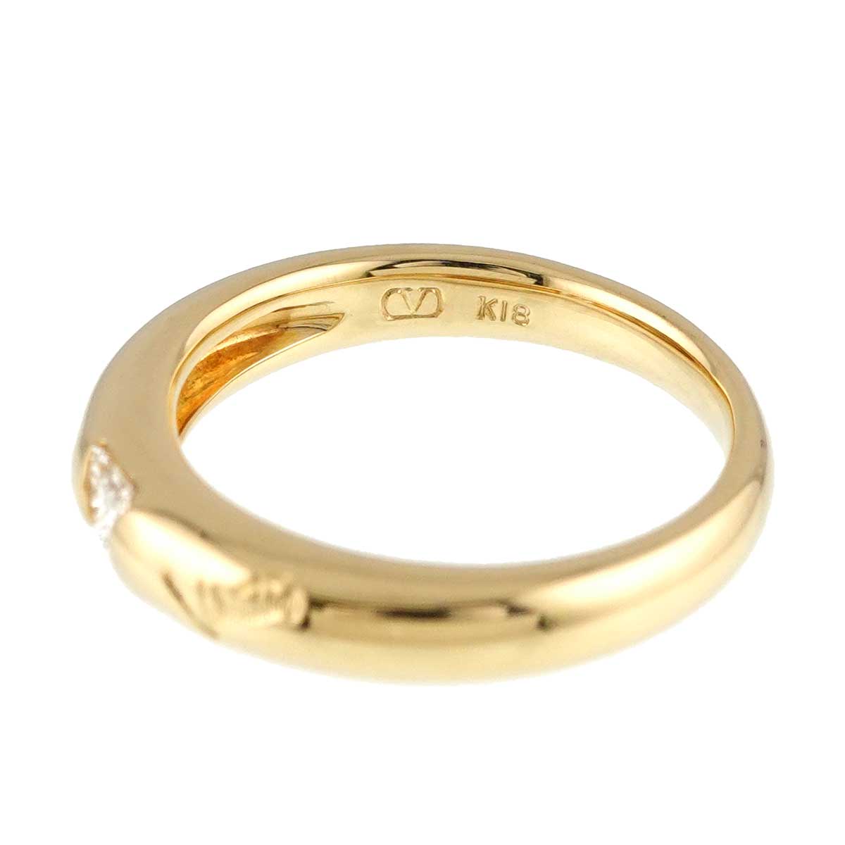 Diamond 0.18ct Ring 18K Yellow Gold 750 Size5.5-5.75(US)
