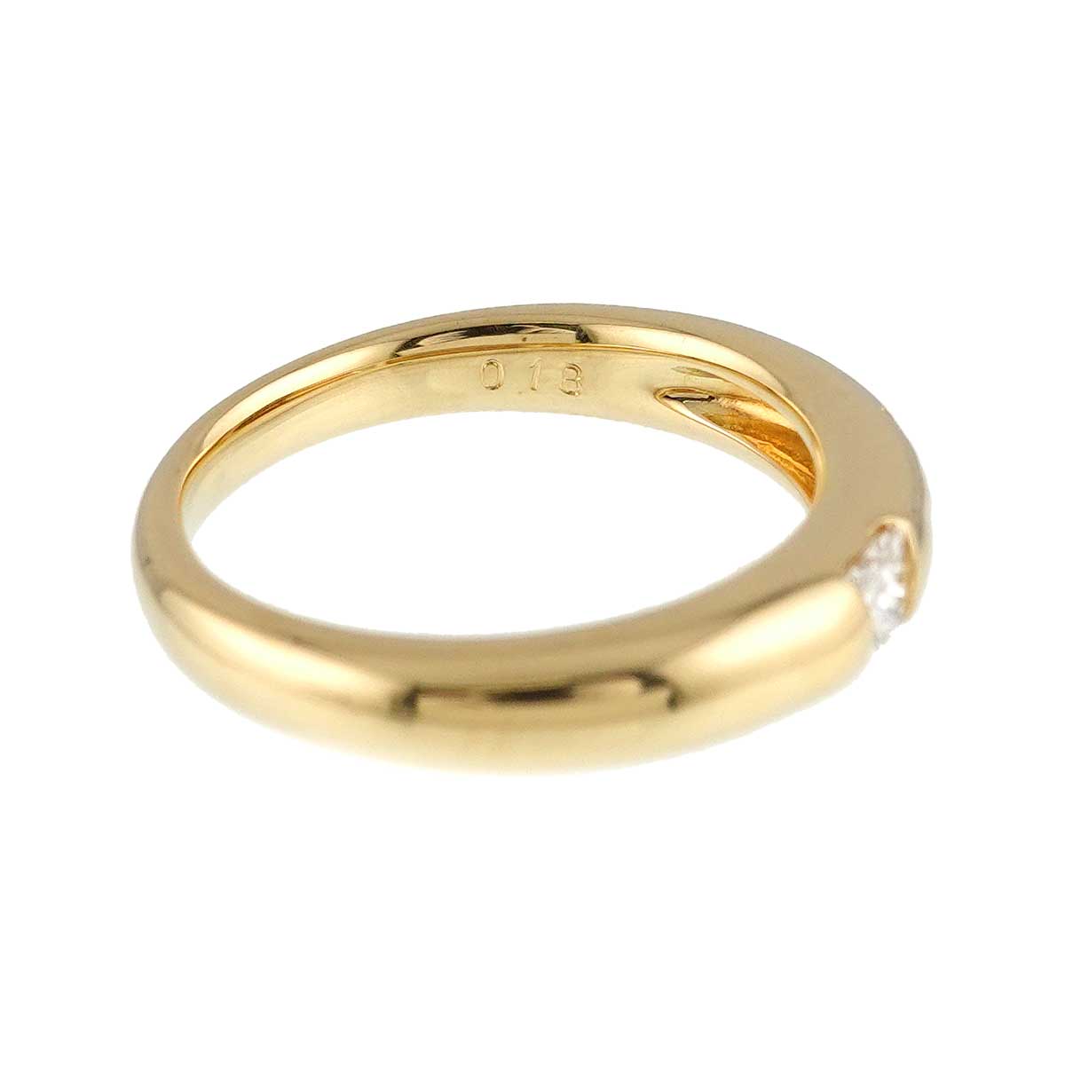 Diamond 0.18ct Ring 18K Yellow Gold 750 Size5.5-5.75(US)