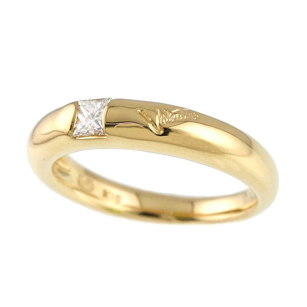 Diamond 0.18ct Ring 18K Yellow Gold 750 Size5.5-5.75(US)