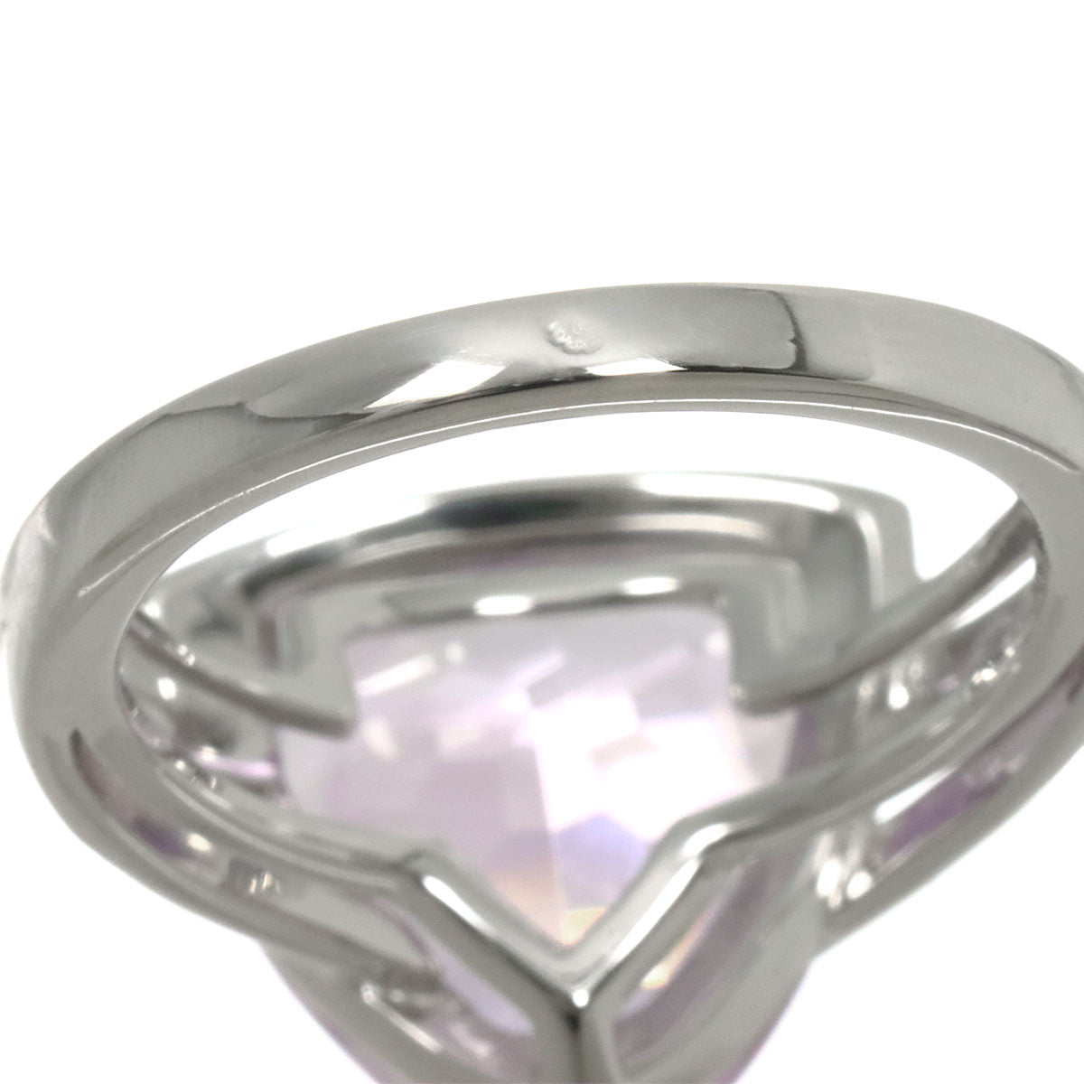 Amethyst Diamond Ring 18K WG 750 size52 6(US)
