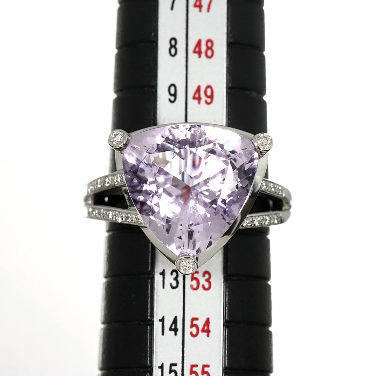 Amethyst Diamond Ring 18K WG 750 size52 6(US)