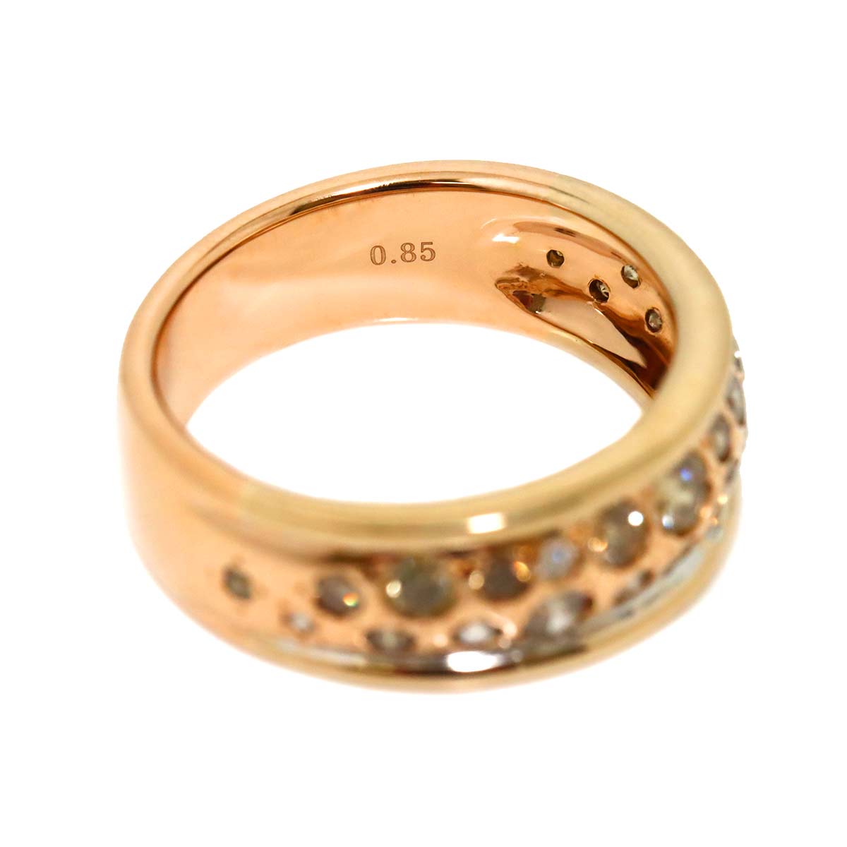 Diamond 0.85ct Ring 18K Pink Gold 750 size6(US)