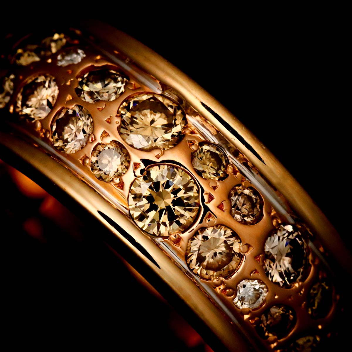 Diamond 0.85ct Ring 18K Pink Gold 750 size6(US)