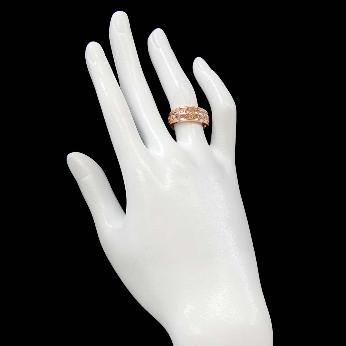 Diamond 0.85ct Ring 18K Pink Gold 750 size6(US)