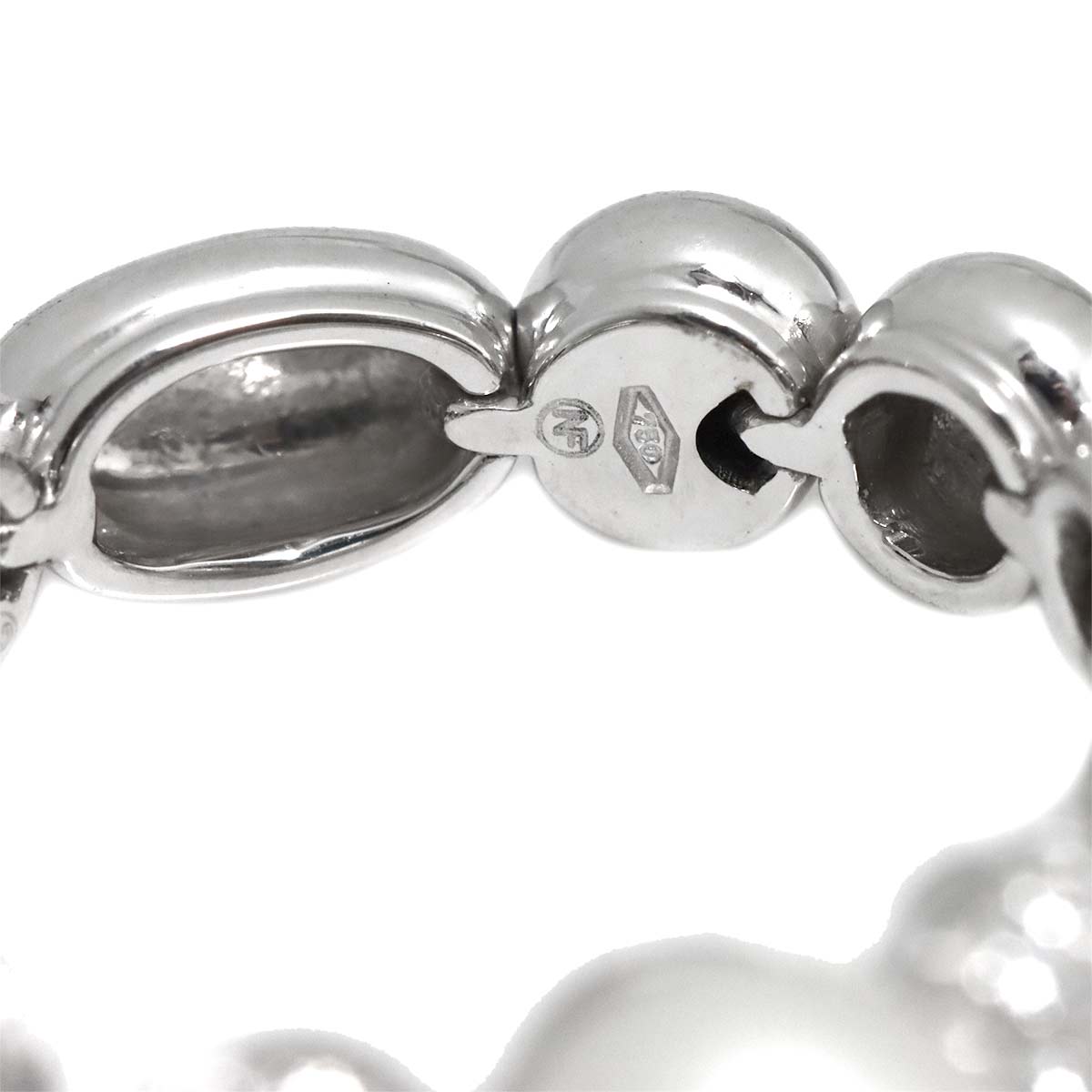 Akoya Pearl Diamond Ring 18K WG size6-6.25(US)