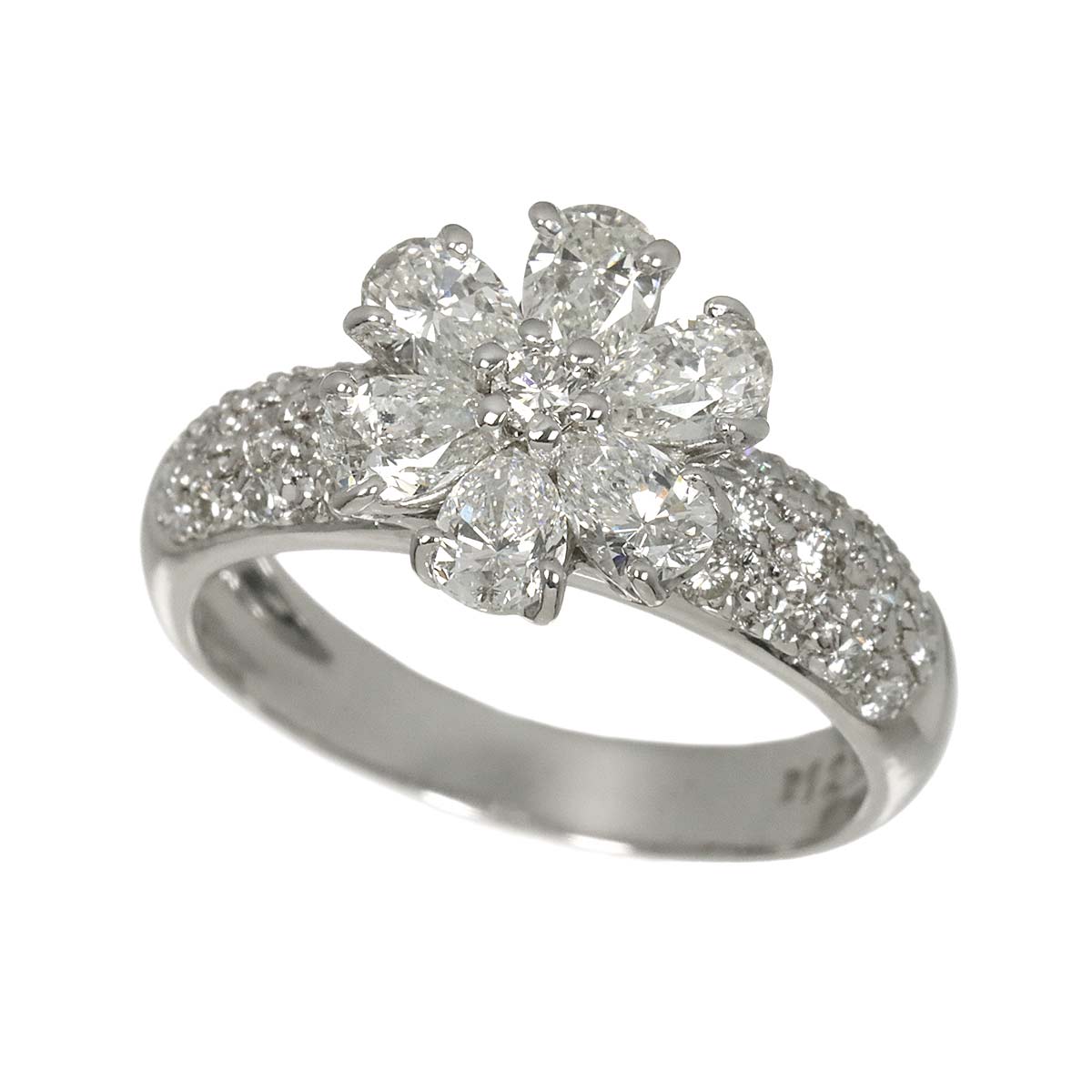 Diamond 1.21ct/0.35ct Ring 18K WG 750 Size6.25-6.5(US)