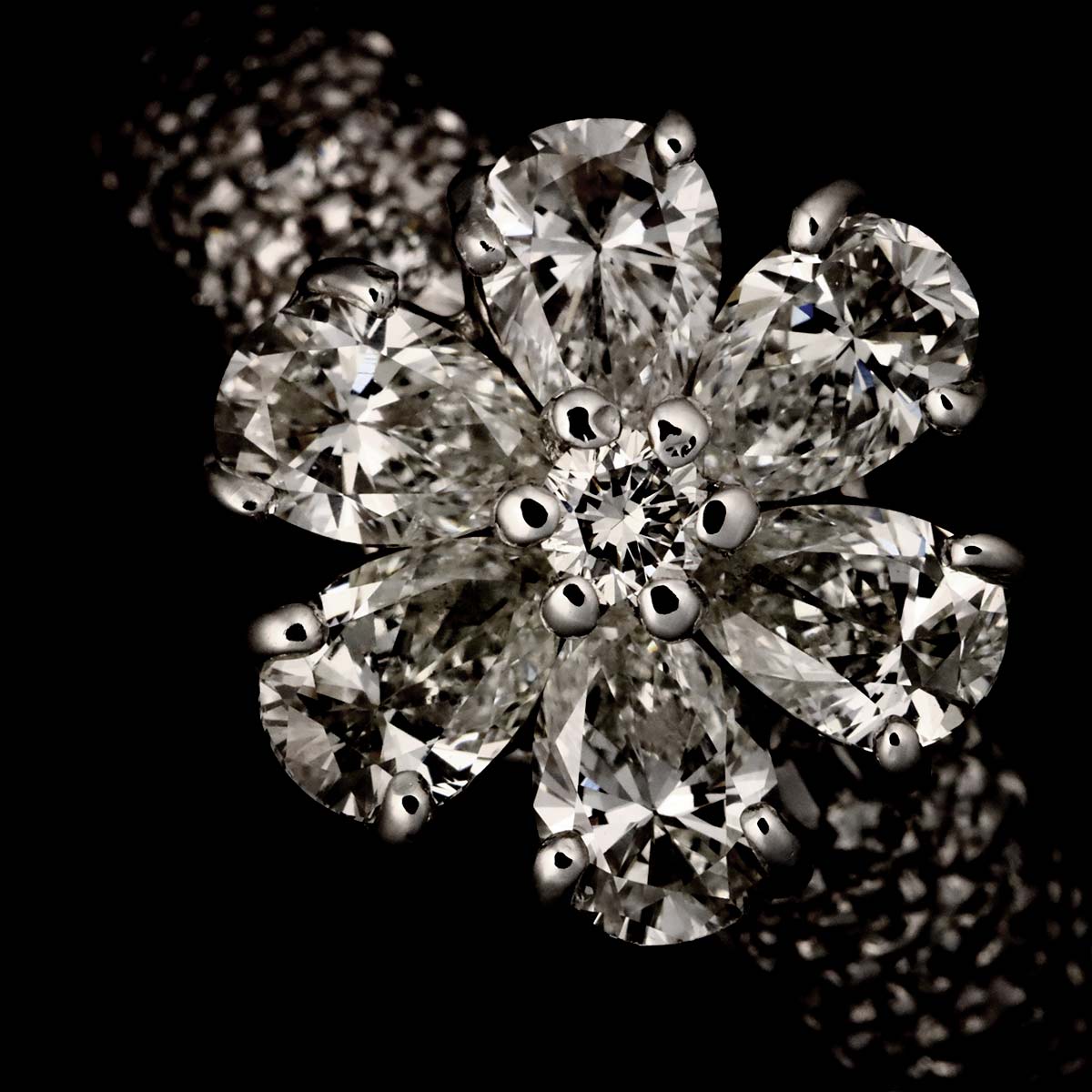 Diamond 1.21ct/0.35ct Ring 18K WG 750 Size6.25-6.5(US)