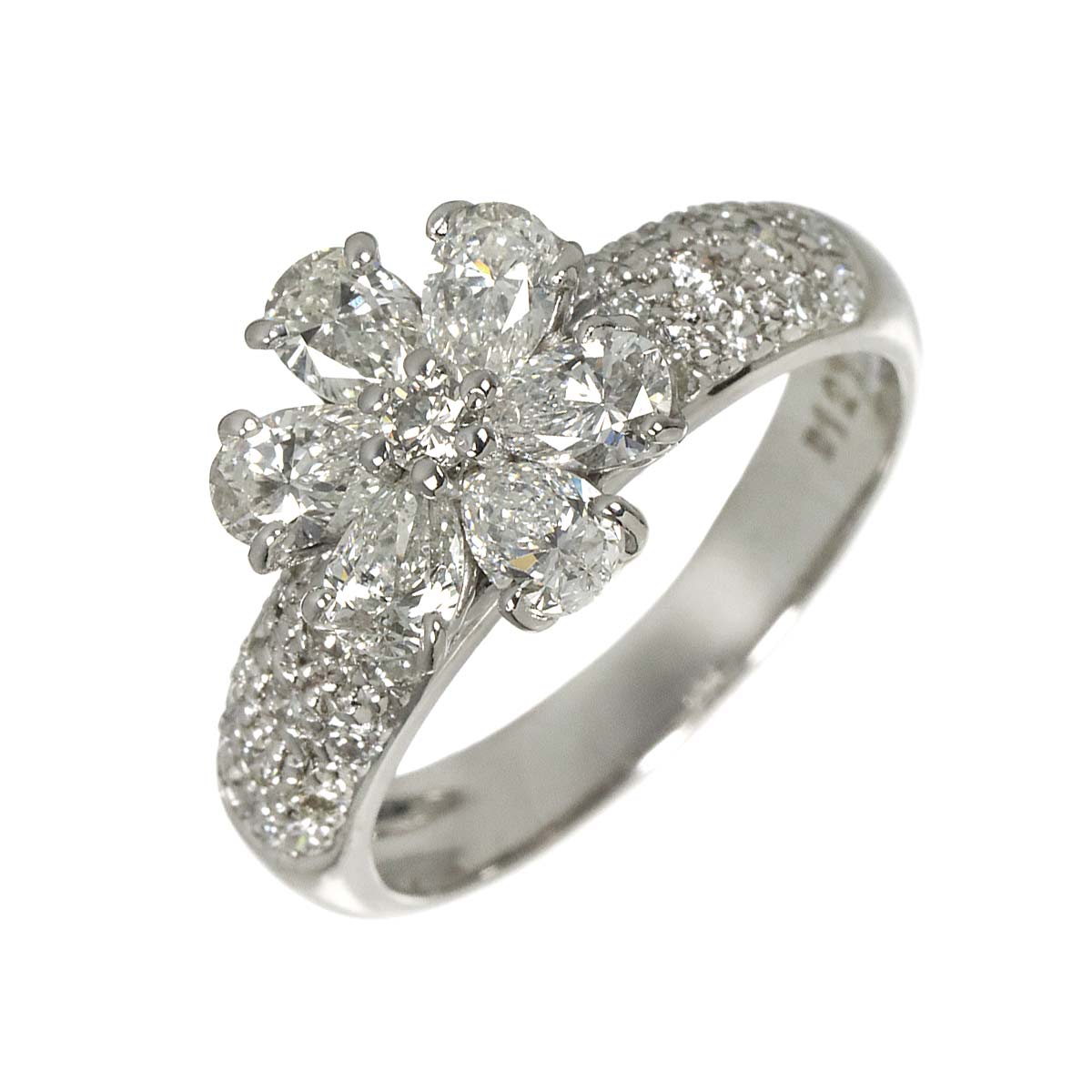 Diamond 1.21ct/0.35ct Ring 18K WG 750 Size6.25-6.5(US)
