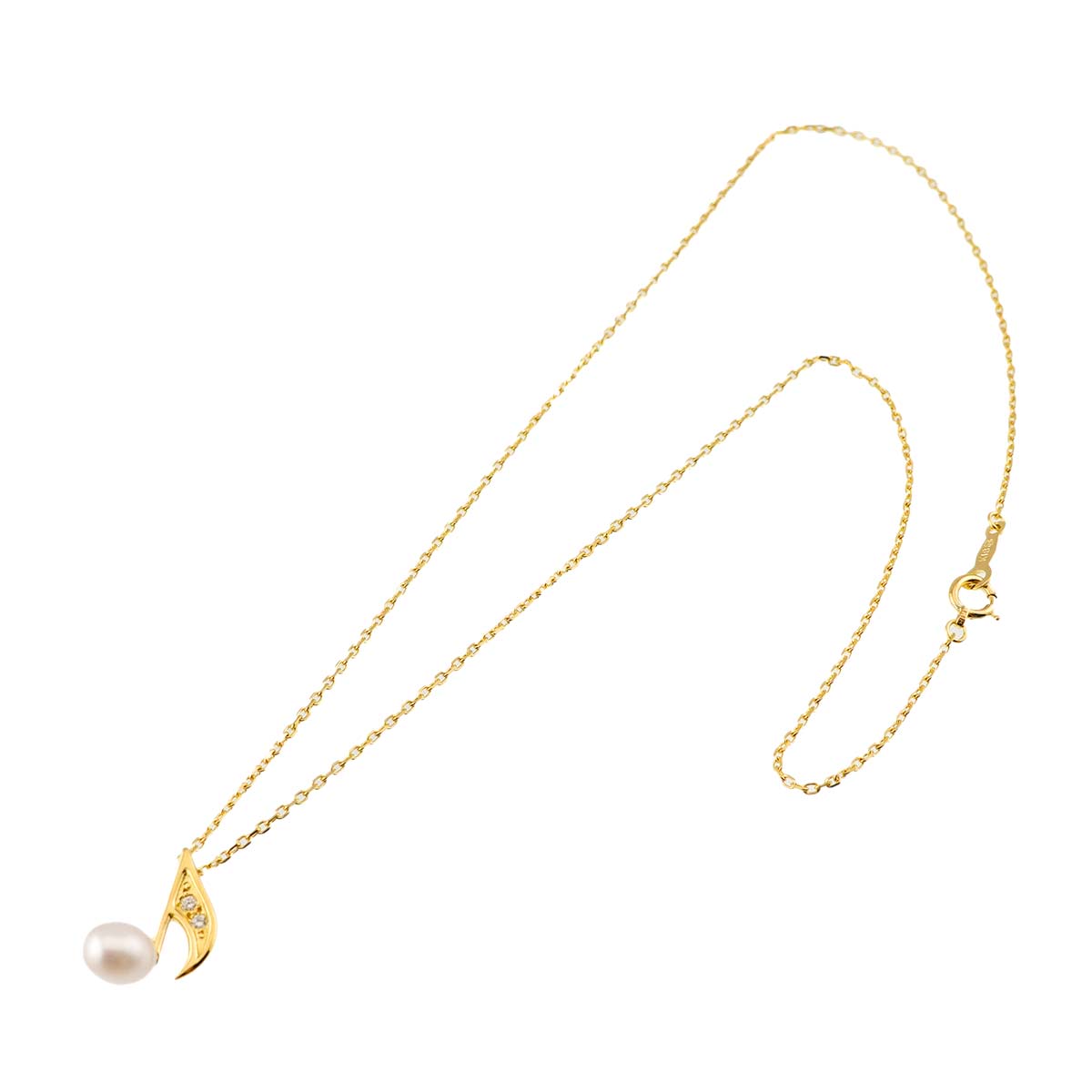 Freshwater cultured pearl Diamond Necklace 18K YG 750