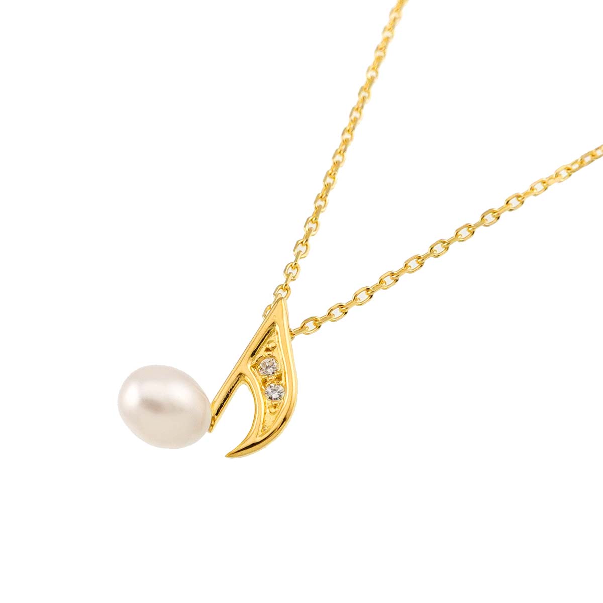 Freshwater cultured pearl Diamond Necklace 18K YG 750