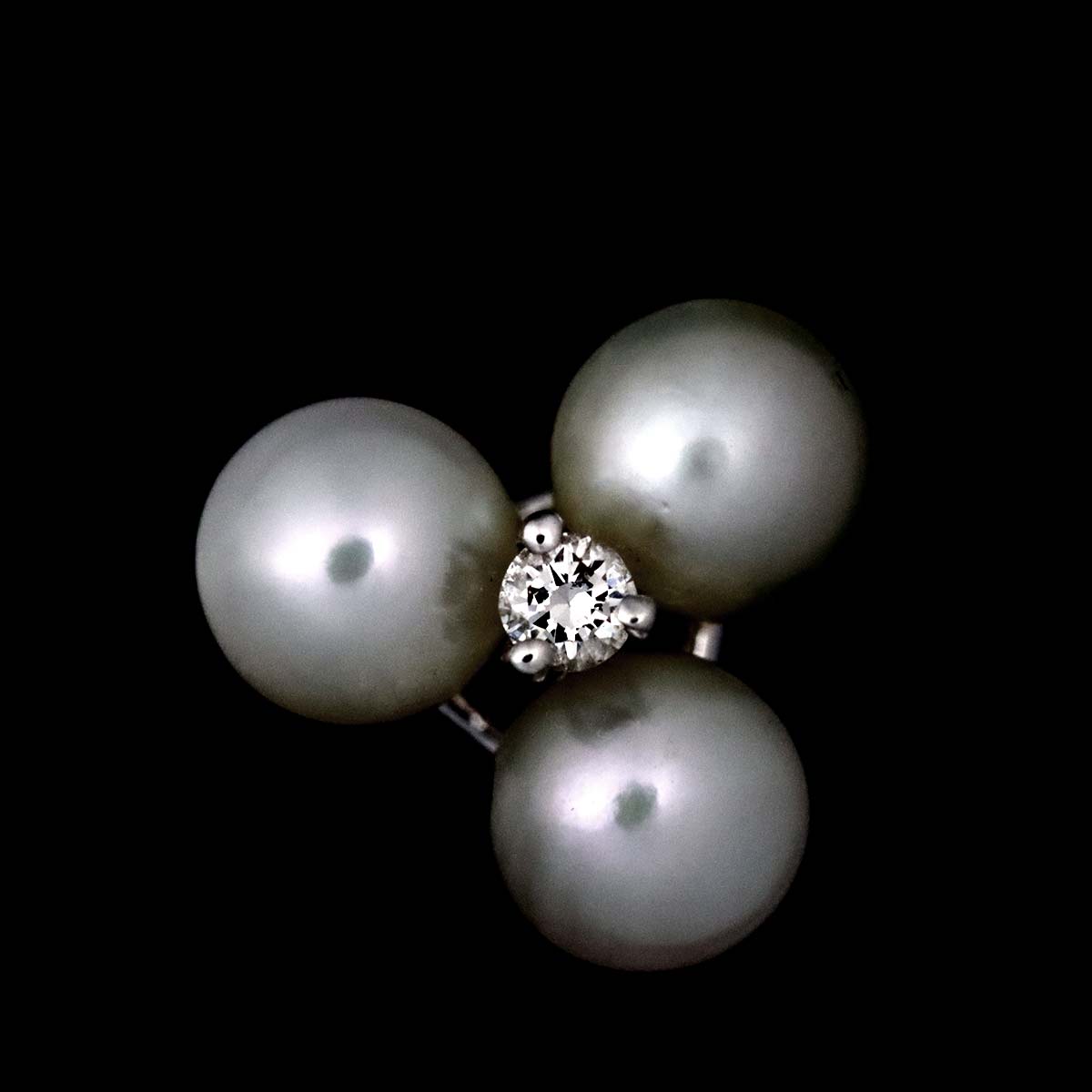 Akoya Pearl Diamond Earring Pierced 18K WG One piece only