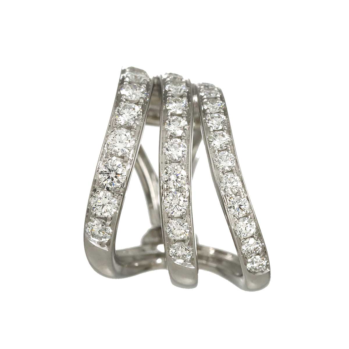 Diamond 0.57ct Earring Clip on 18K WG 750 One Piece only