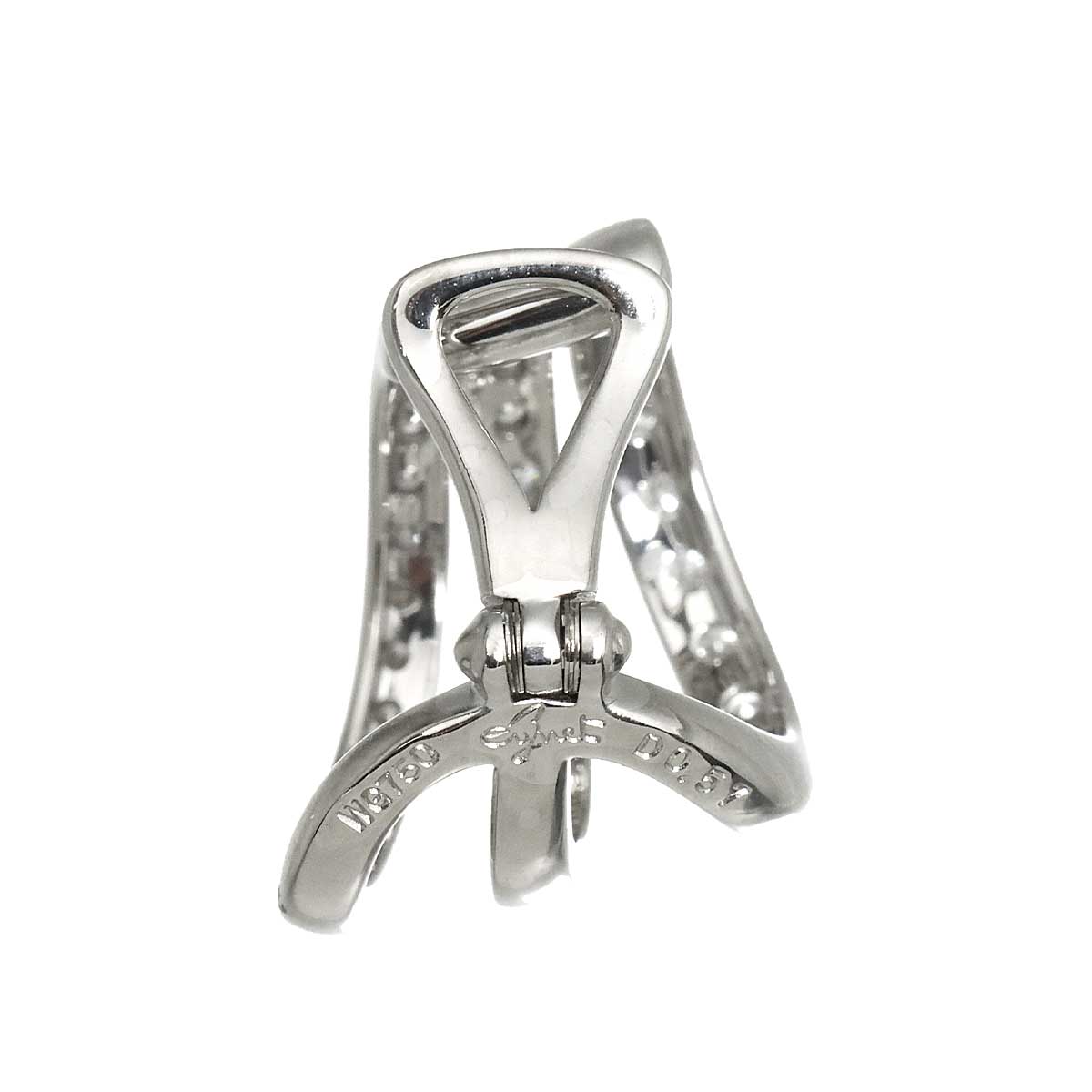 Diamond 0.57ct Earring Clip on 18K WG 750 One Piece only