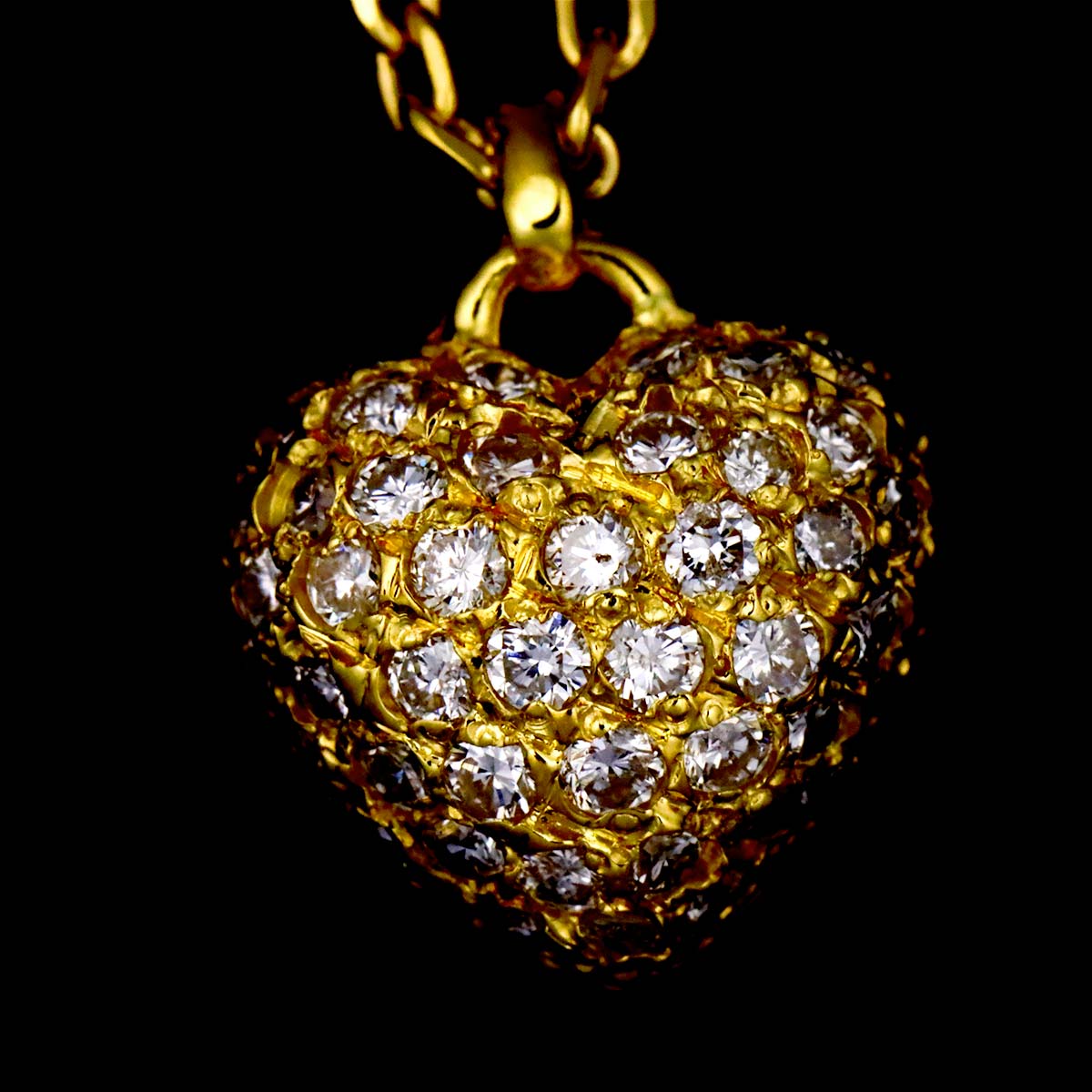 Diamond 0.41ct Heart Necklace 18K Yellow Gold 750